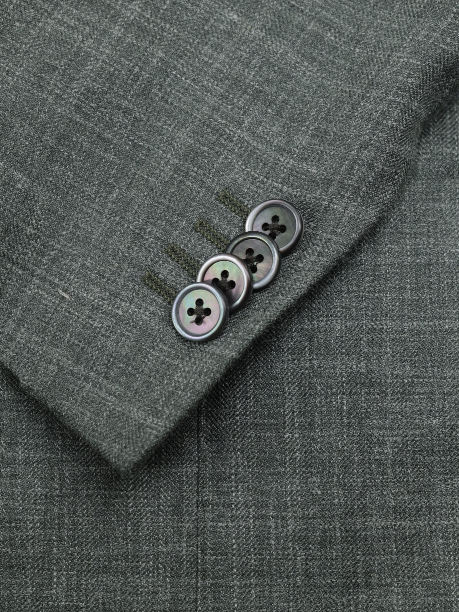 Corneliani Sage Green Wool, Silk & Linen Melange Jacket