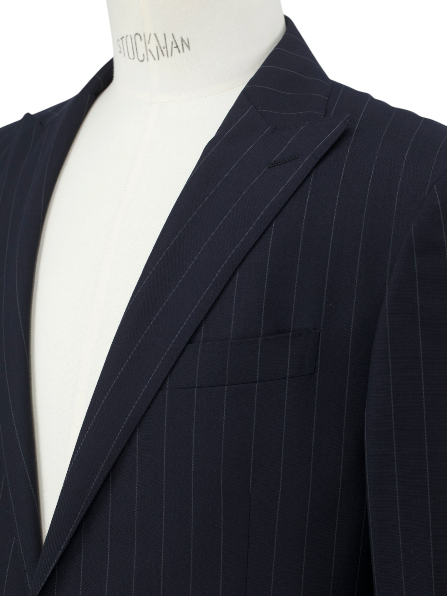 Etro Navy Lightweight-Wool Pinstripe Peak-Lapel Suit