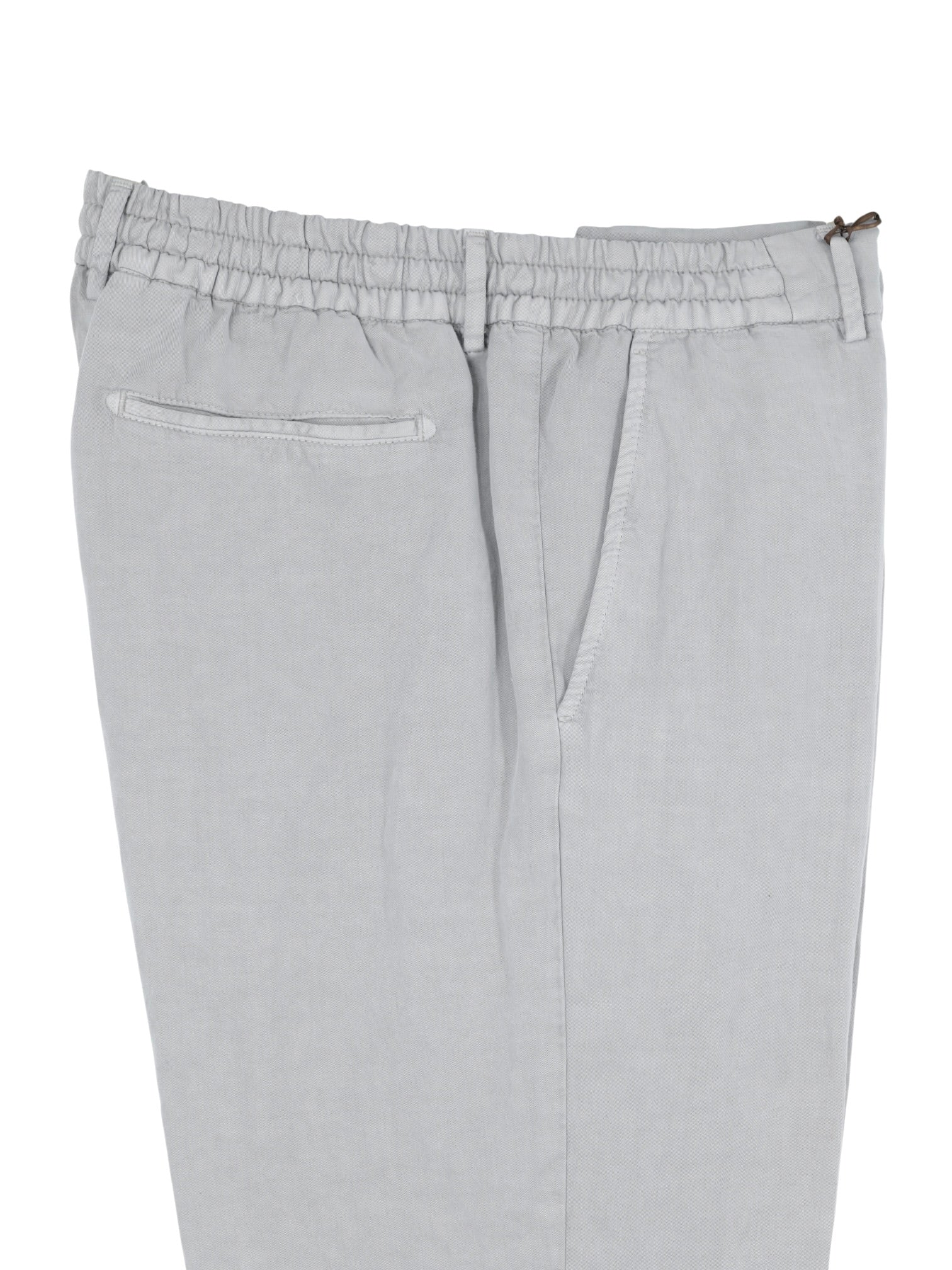 Berwich Light Grey Lyocell & Linen Drawstring Trousers