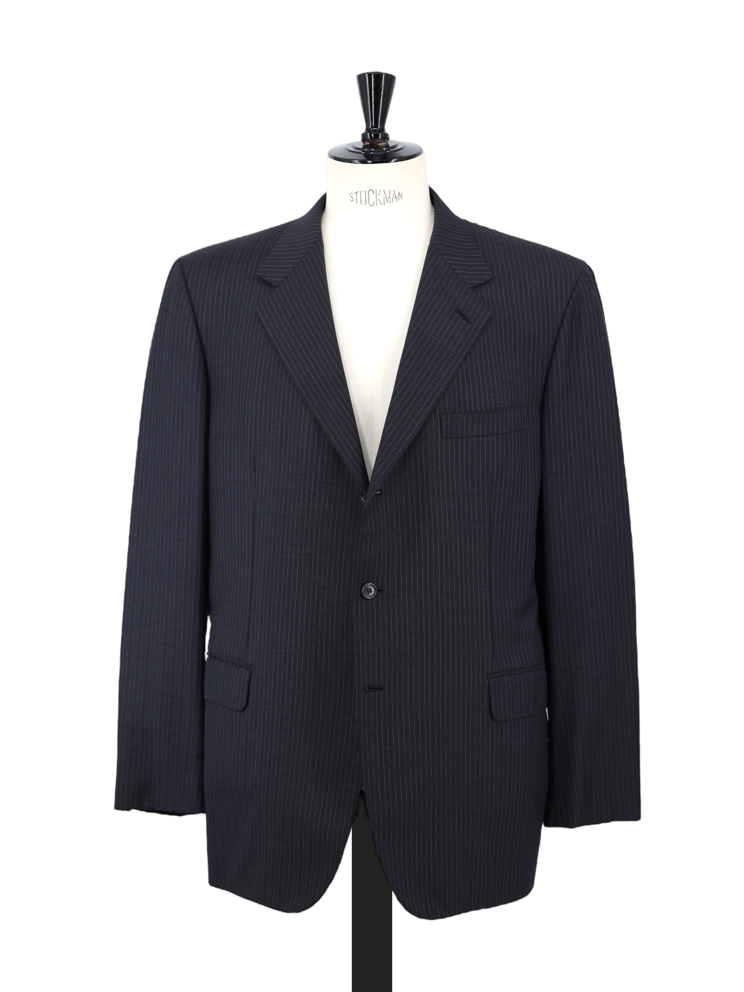 Brioni Anthracite & Light Blue Wool Pinstripe Palatino Suit