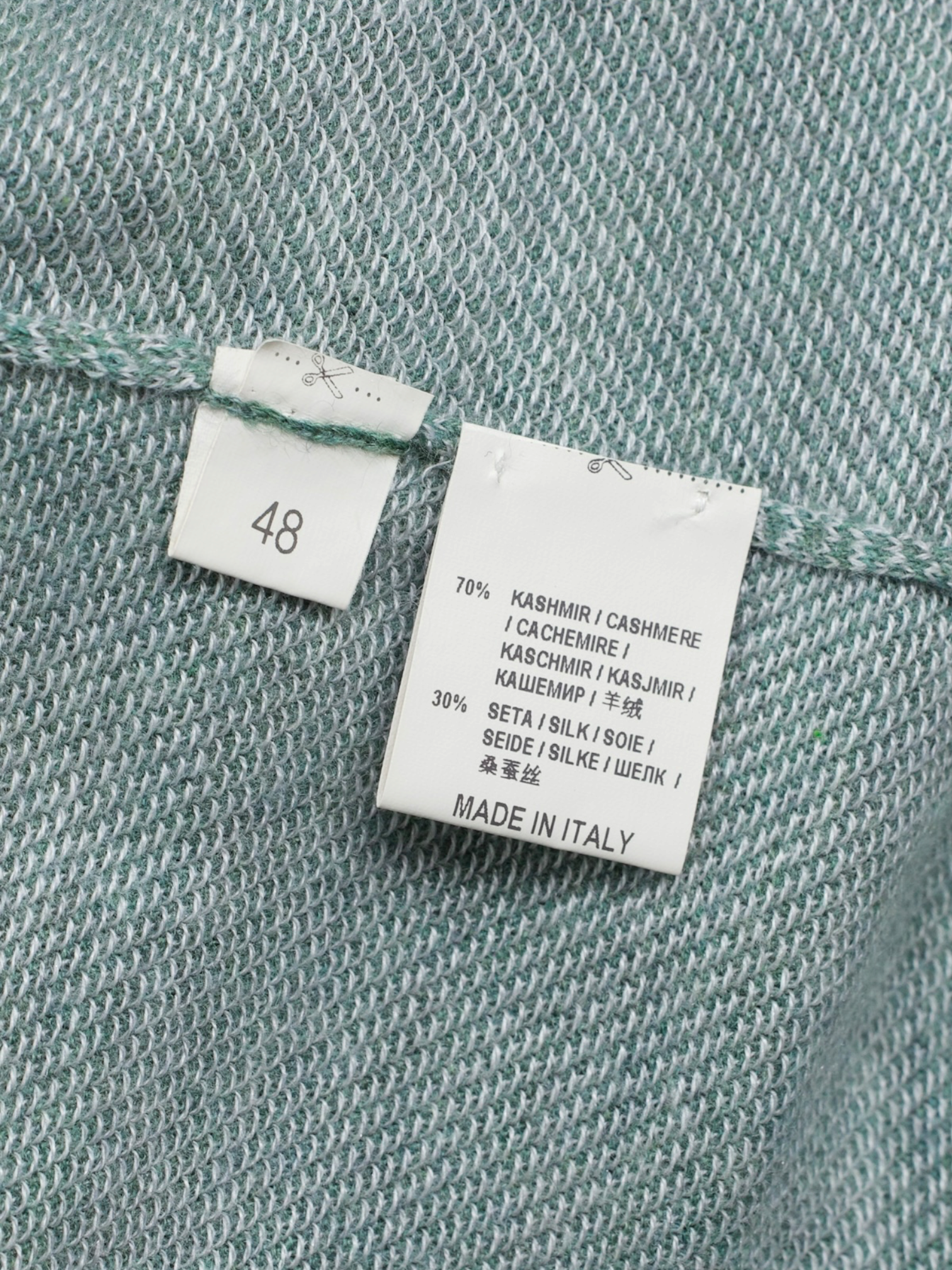 Cesare Attolini Sage Green Cashmere & Silk Cardigan