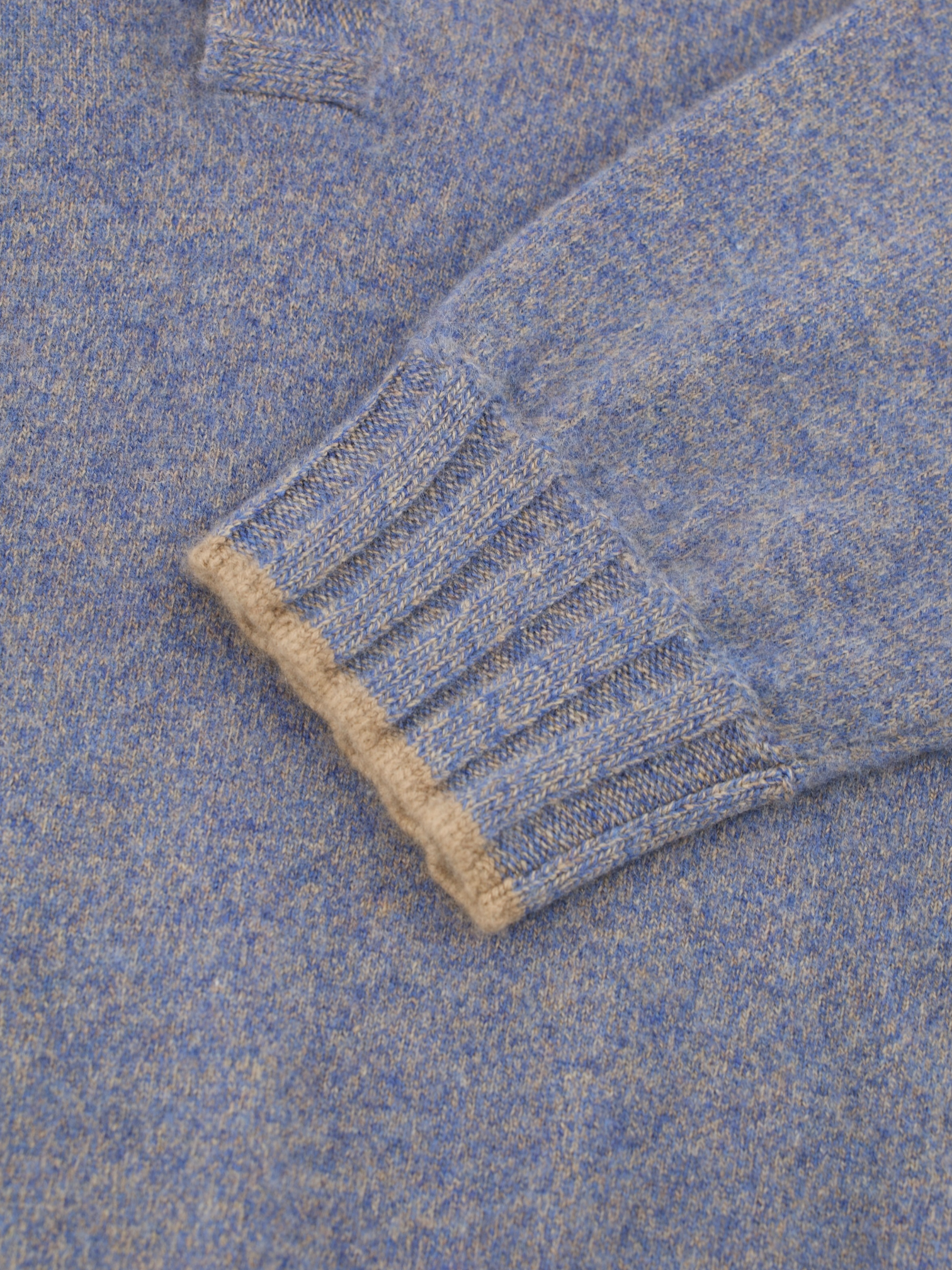 Cesare Attolini Steel Blue Mélange Duvet Cashmere Button-Up Knitwear