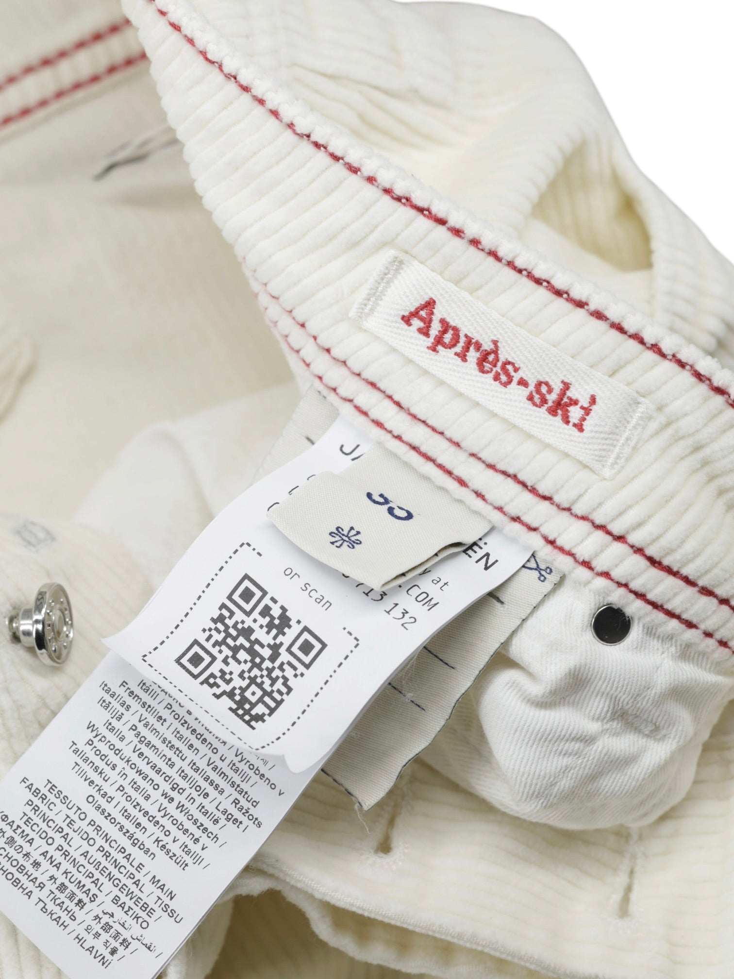 Jacob Cohen Offwhite Cotton & Cashmere Corduroy "Apres Ski" Bard 5-Pocket Chino