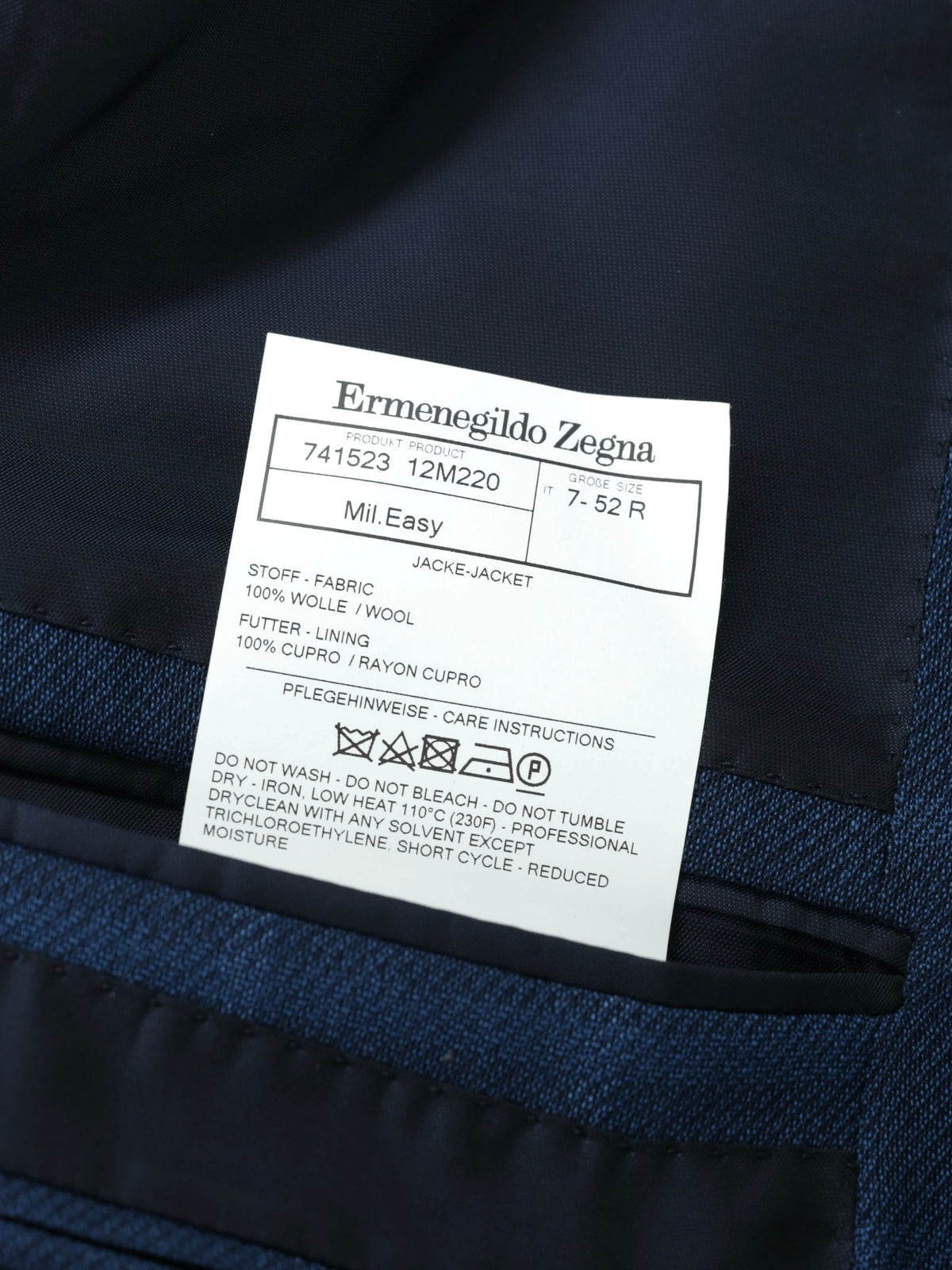 Ermenegildo Zegna Royal Blue "High Performance" Wool Windowpane Jacket