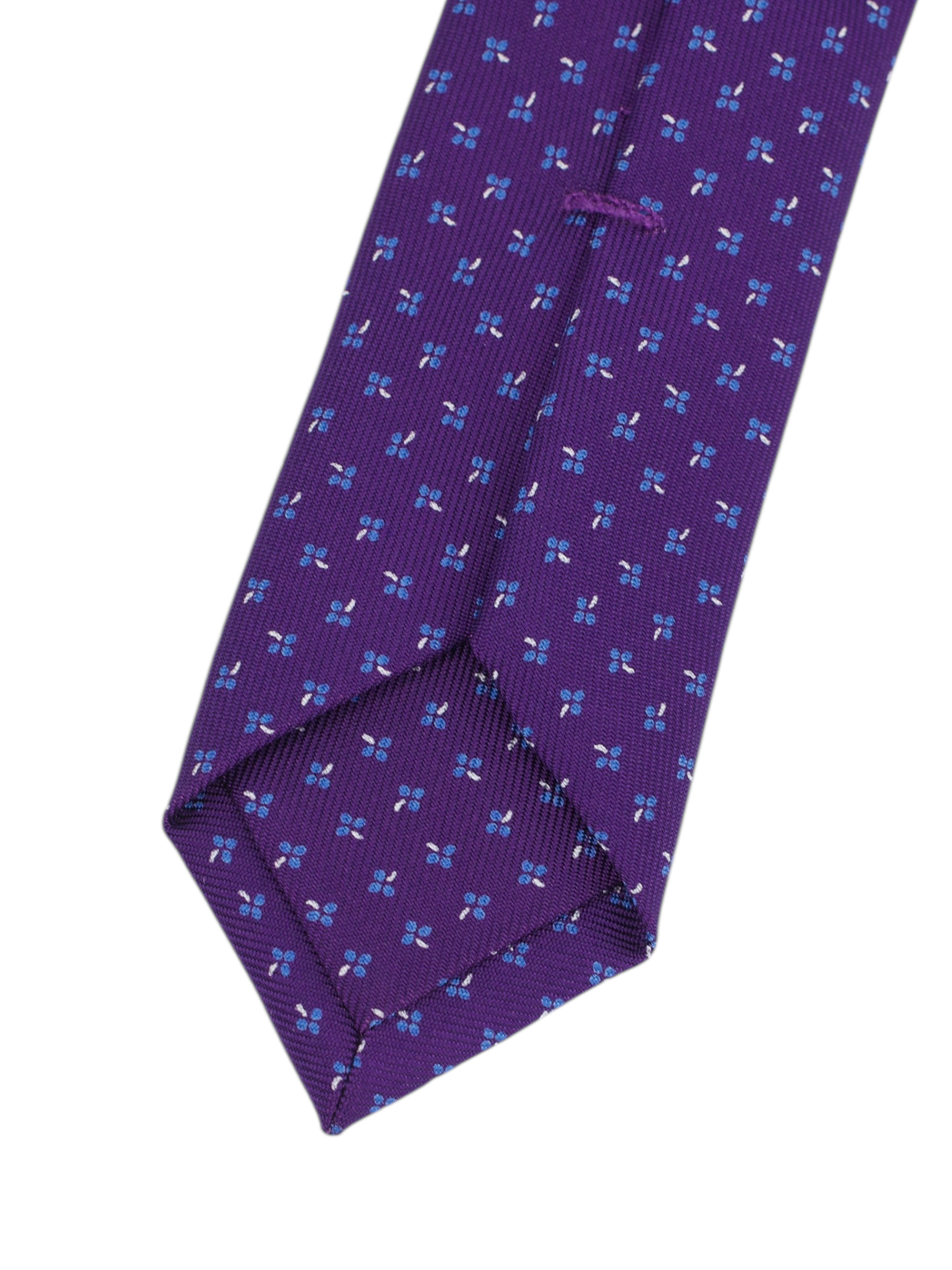 E.Marinella Purple & Light Blue Silk Geometric Tie