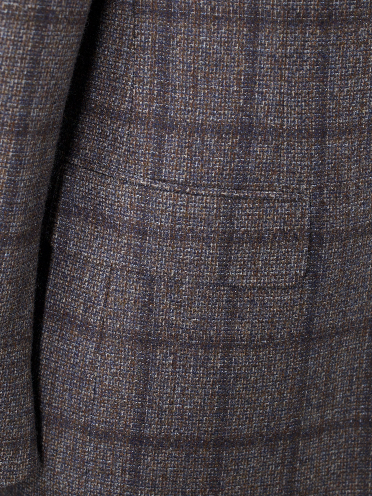 Canali Warm Taupe & Blue Wool Windowpane Jacket