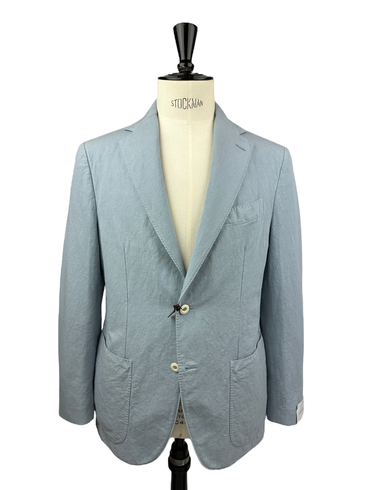 Caruso Light Blue Cotton Blend Panarea Jacket