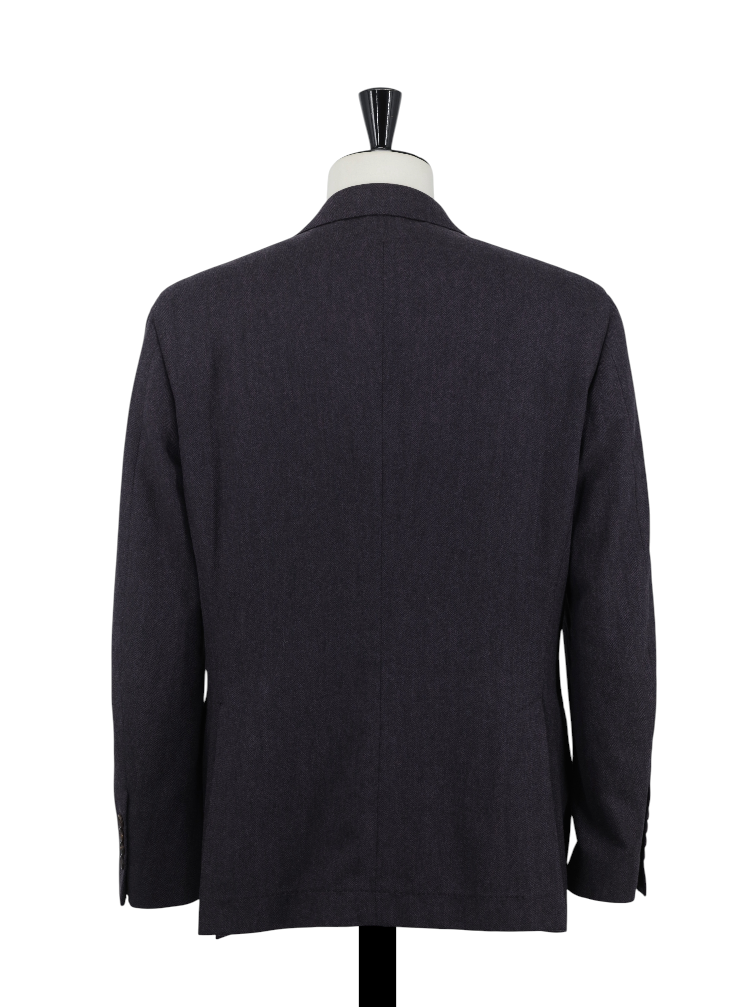 Brunello Cucinelli Aubergine Wool & Cashmere Herringbone Jacket