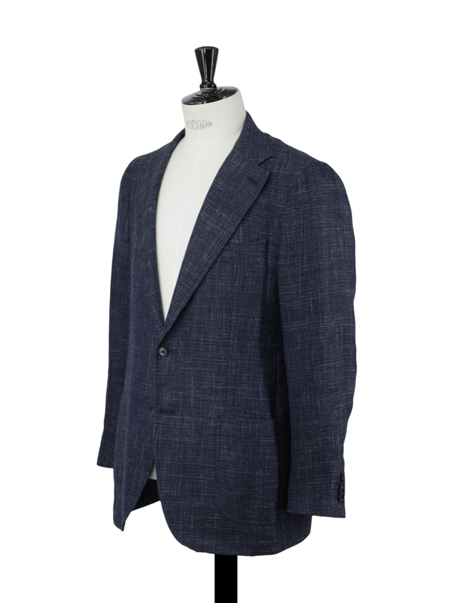 Isaia Blue Wool, Silk & Linen "Amalfi" Summertime Jacket