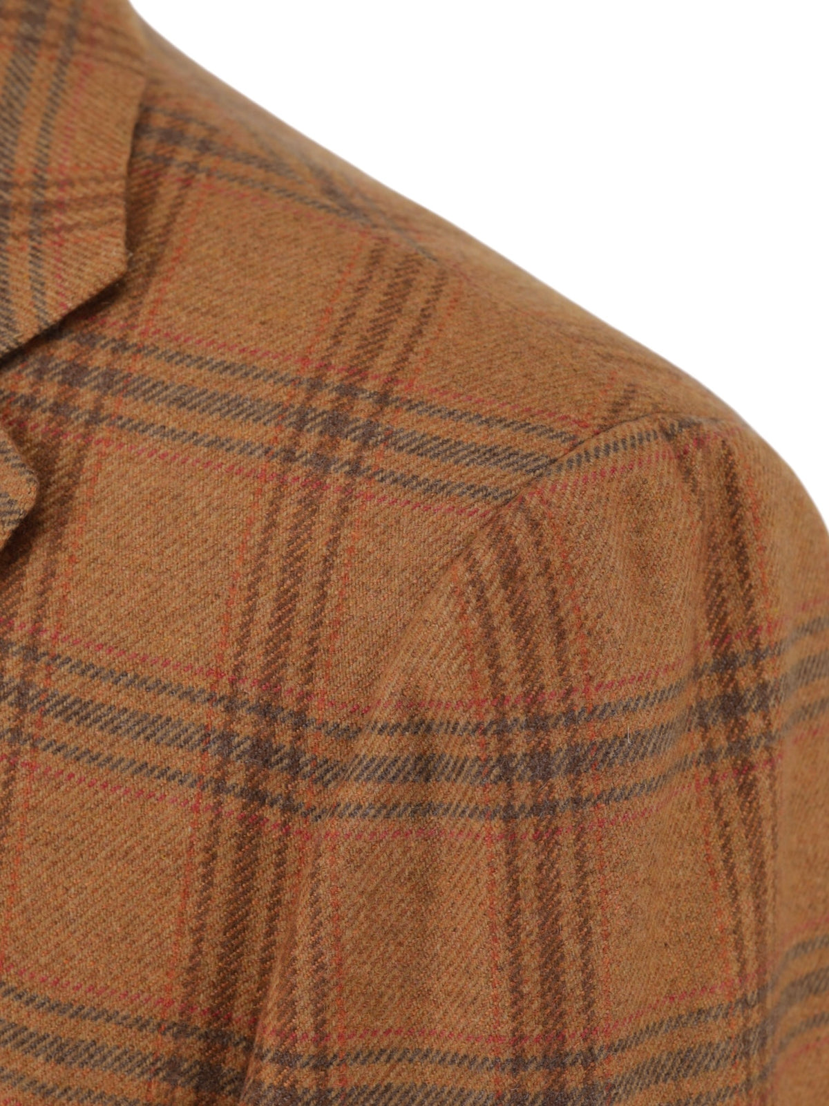 Kiton Orange & Brown Pure Cashmere Checkered Jacket