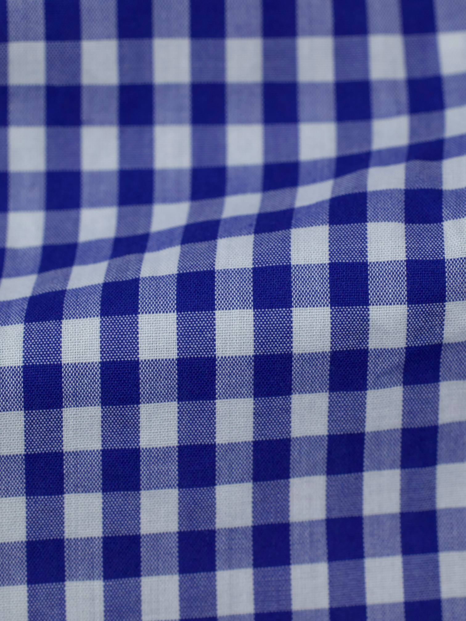 Kiton Blue & White Cotton Gingham Check Shirt