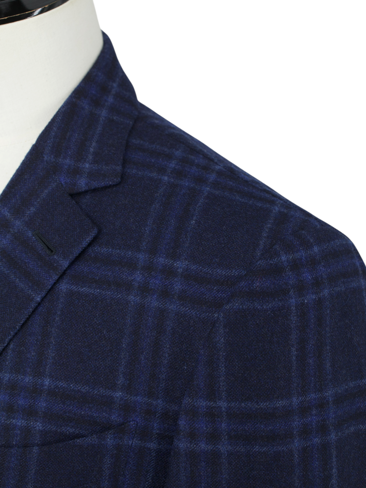 Ermenegildo Zegna Royal Blue Wool & Trofeo-Cashmere Checkered Jacket