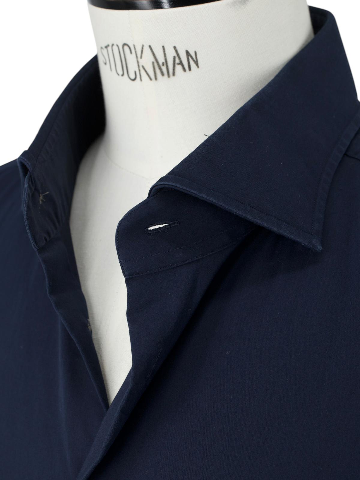Emanuele Maffeis Midnight Blue Cotton-Stretch Dress Shirt