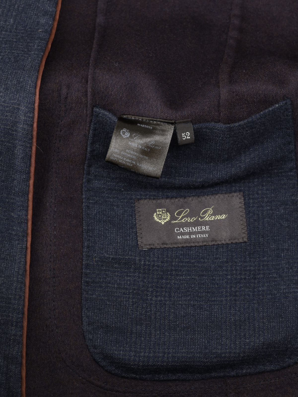 Loro Piana Navy Double-Faced Cashmere Glenplaid Jacket