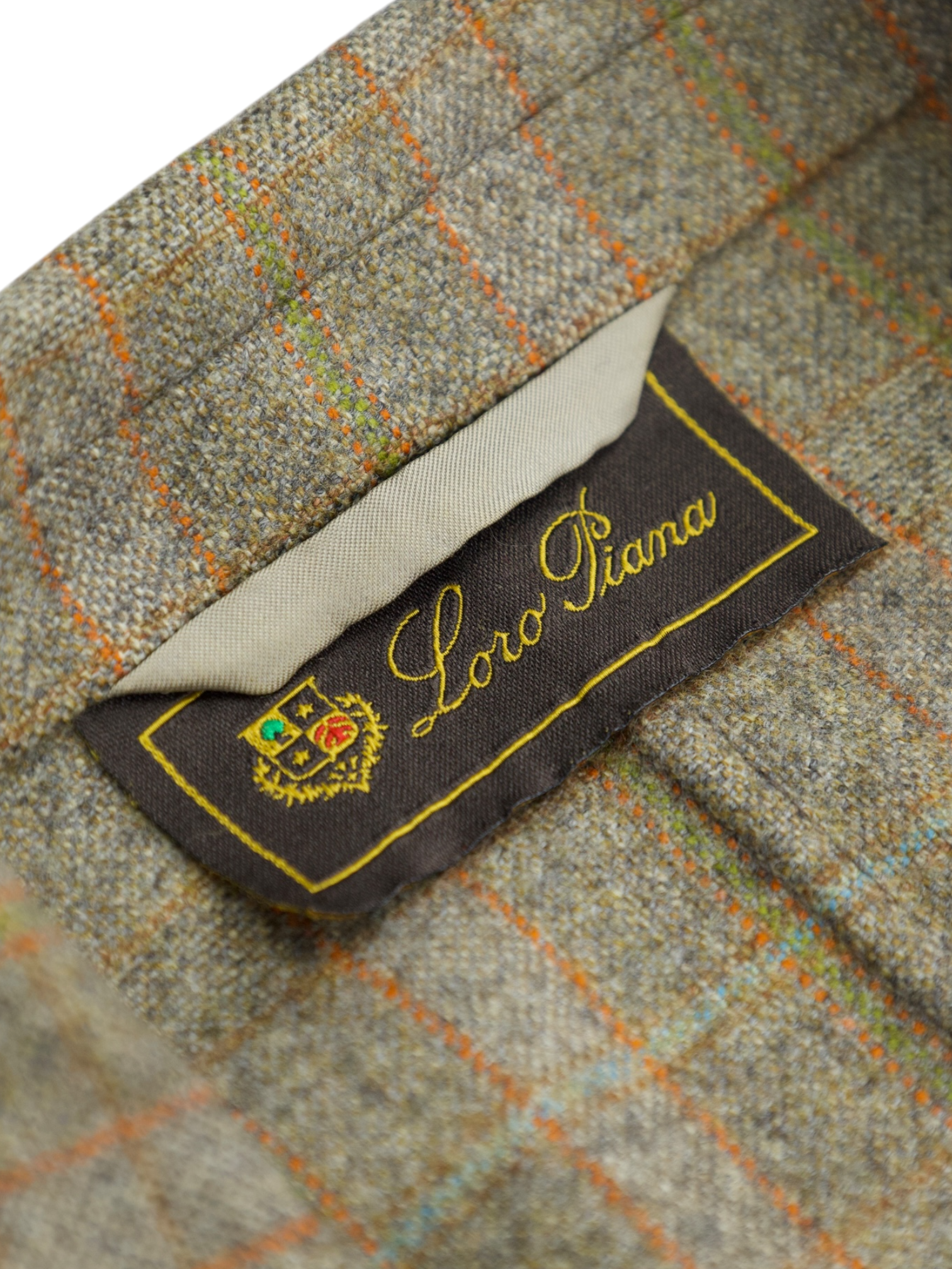 Loro Piana Light Brown & Orange Windowpane Woollen Jacket