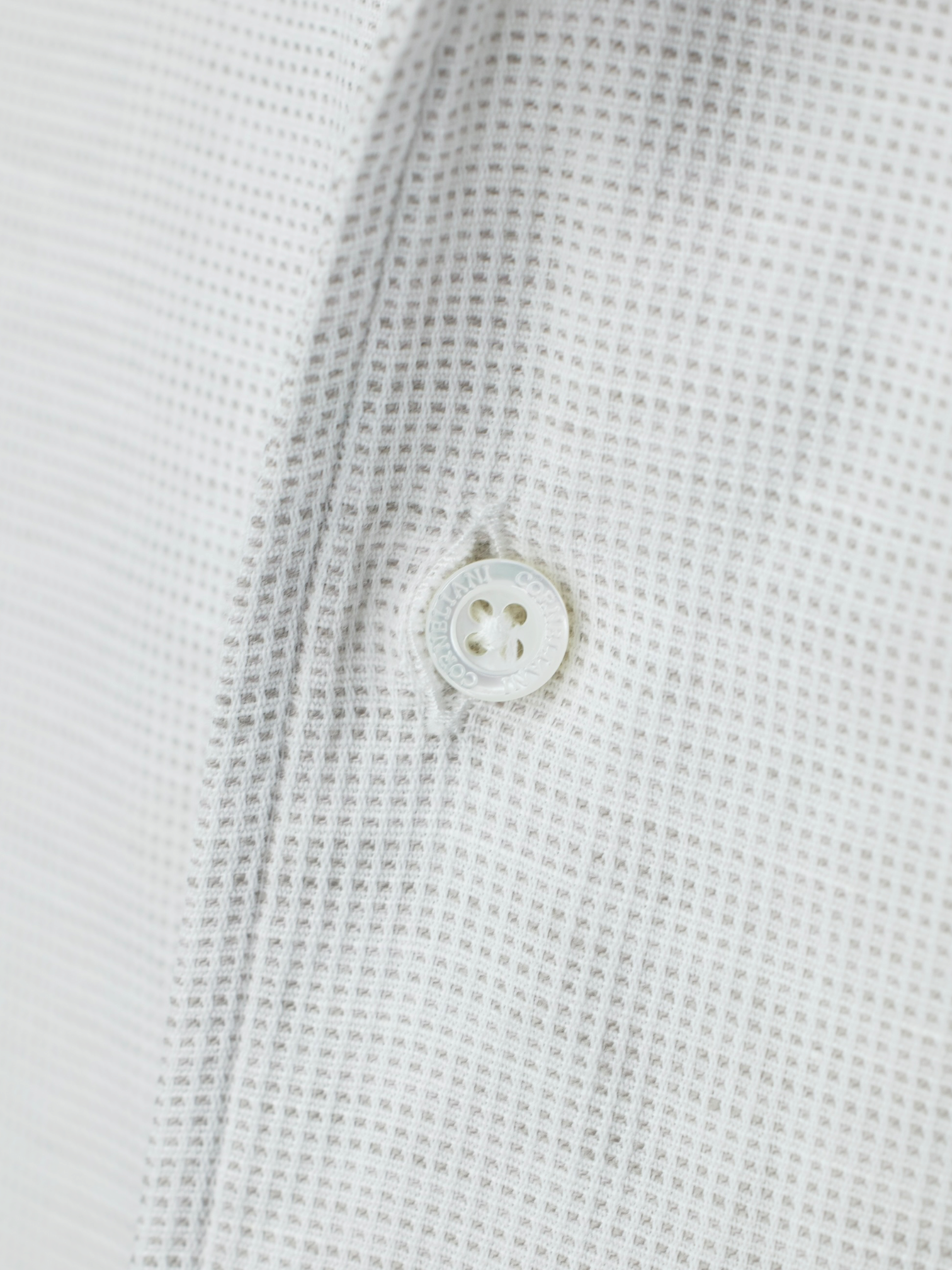 Corneliani ID Greige Cotton & Linen One-Piece-Collar Shirt