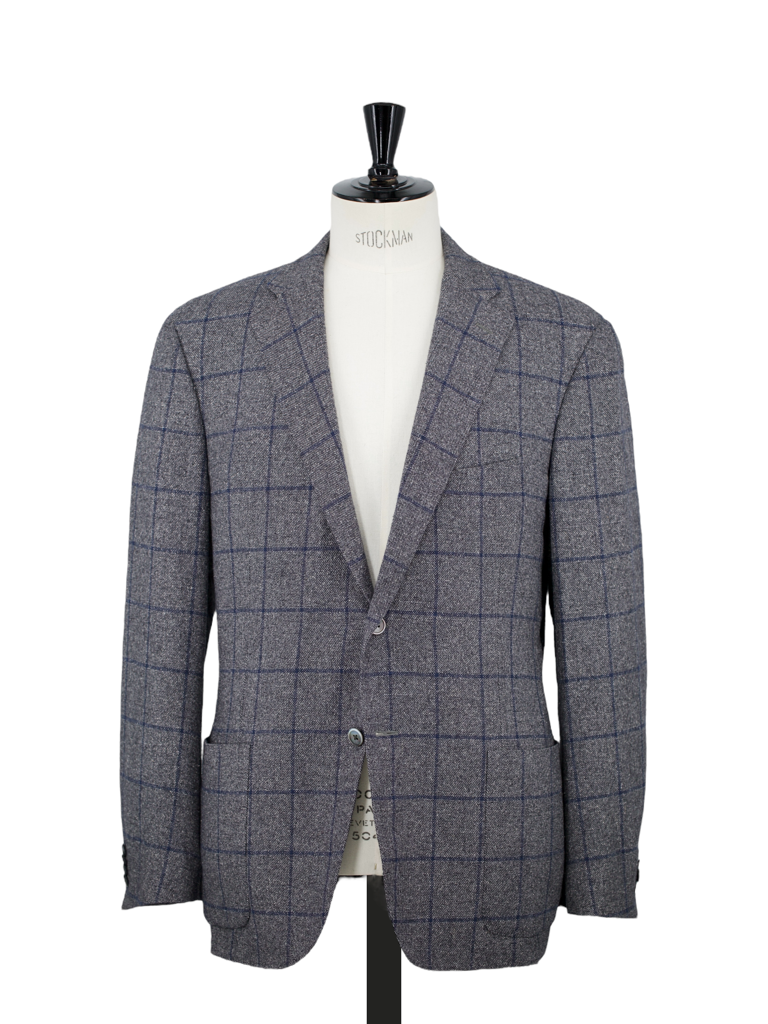 Corneliani Grey Silk, Wool & Cashmere Windowpane Jacket