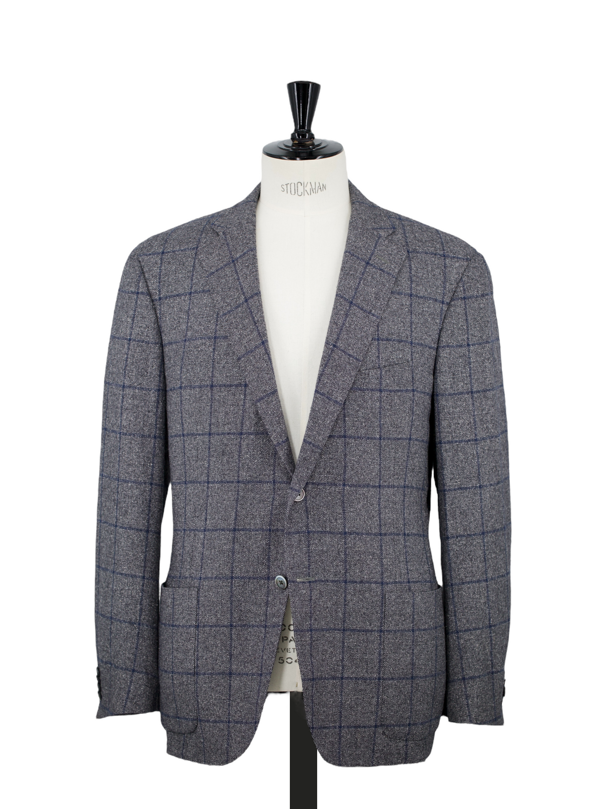 Corneliani Grey Silk, Wool & Cashmere Windowpane Jacket