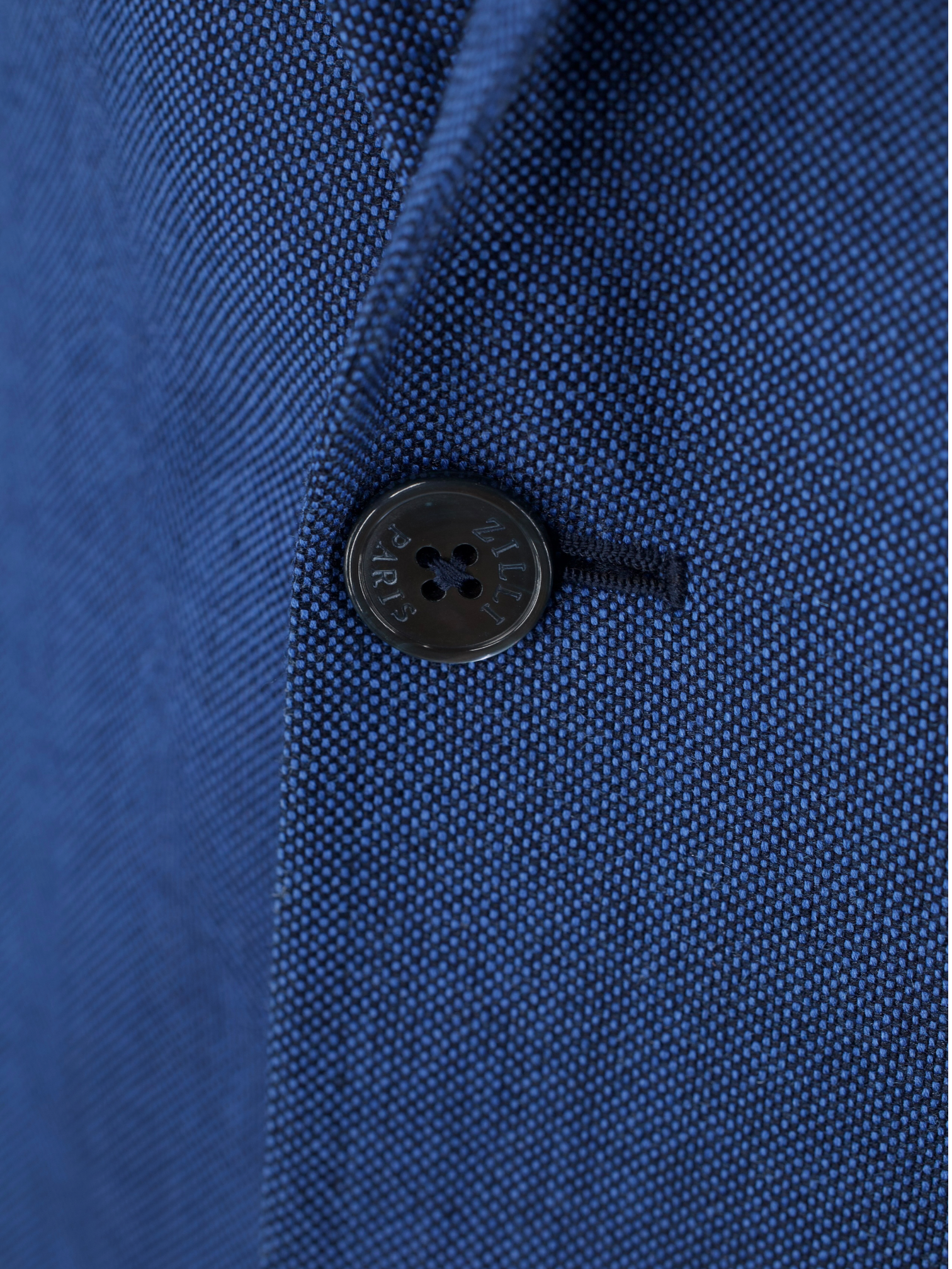 Zilli Blue Silk & Cotton Pinpoint Jacket