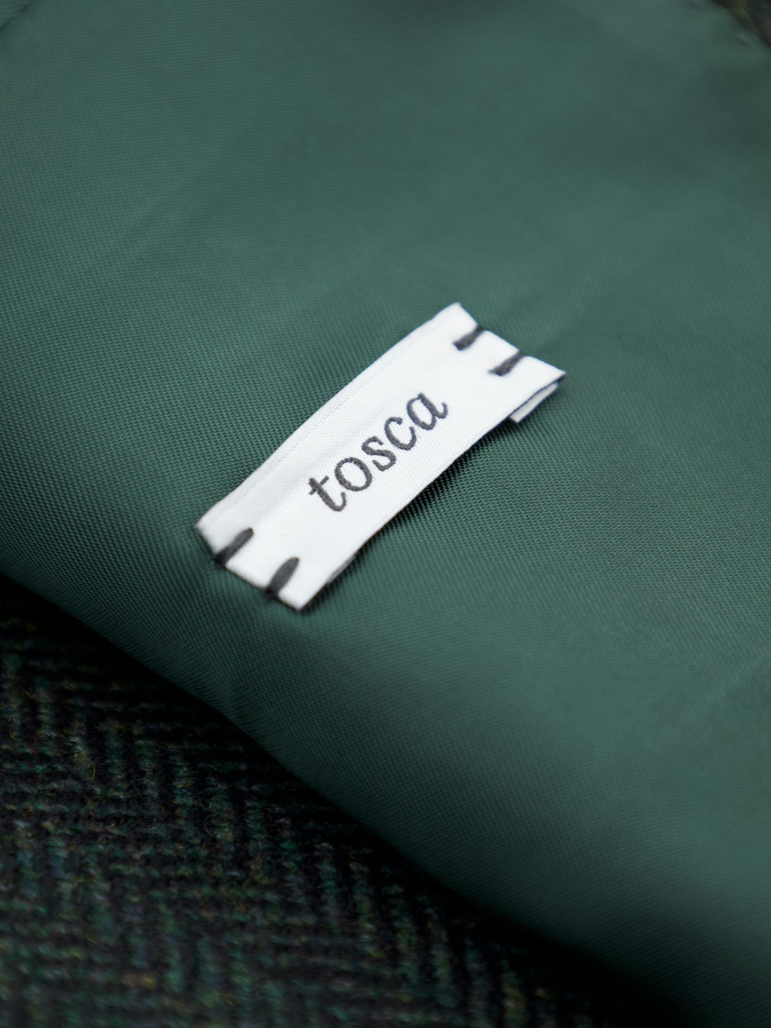 Caruso Forest Green Wool & Cashmere Herringbone Tosca Jacket