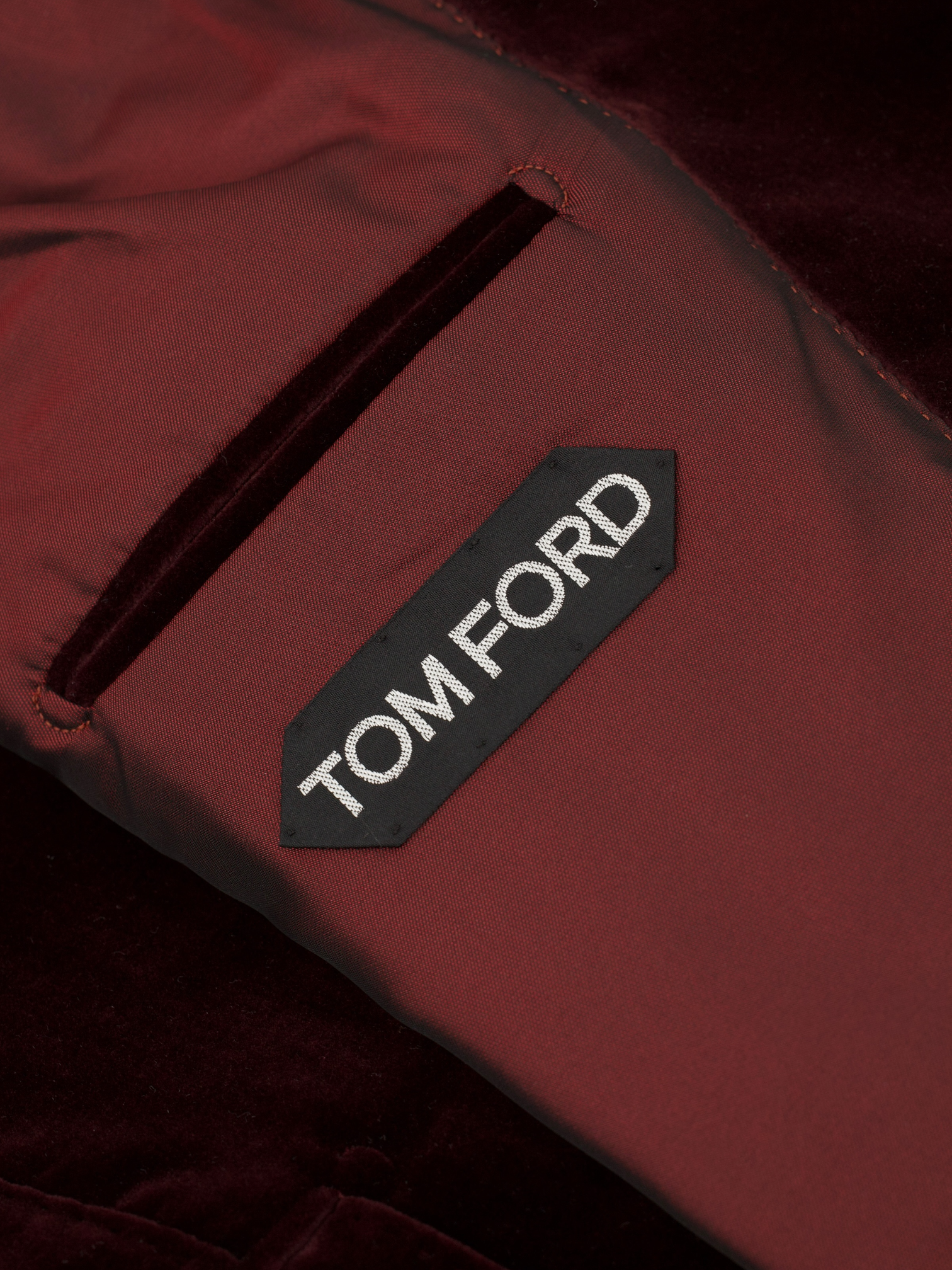Tom Ford Wine Red Cotton Velvet Atticus Smoking Jacket