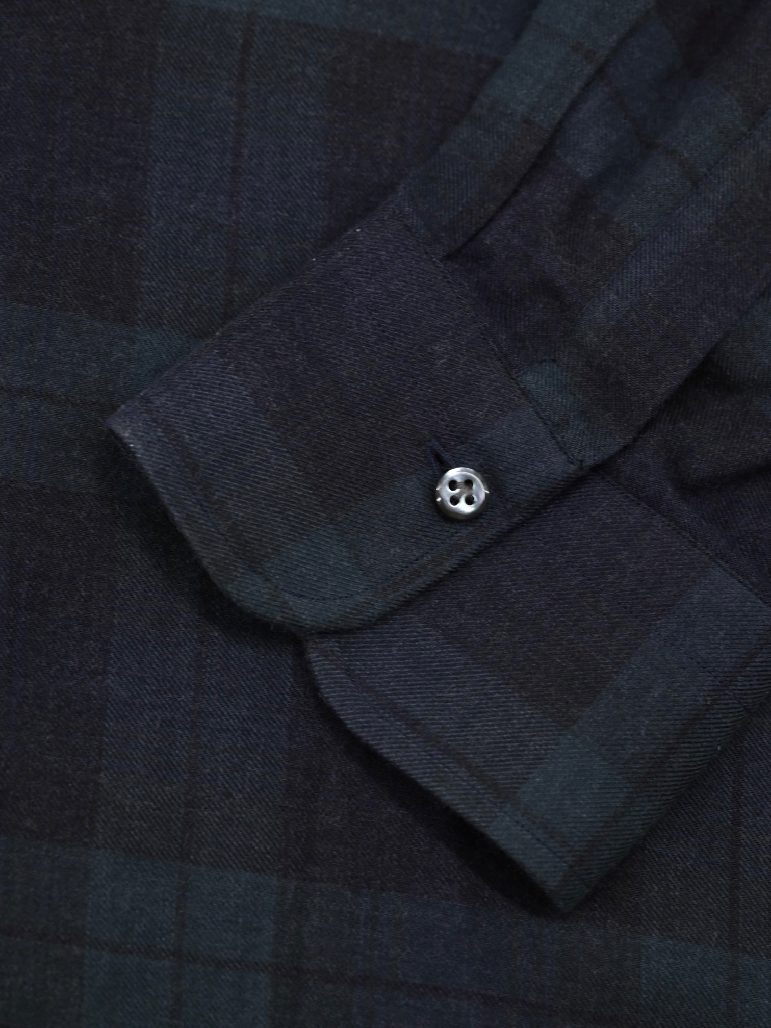 Emanuele Maffeis Black & Racing Green Cotton & Wool Blackwatch Shirt