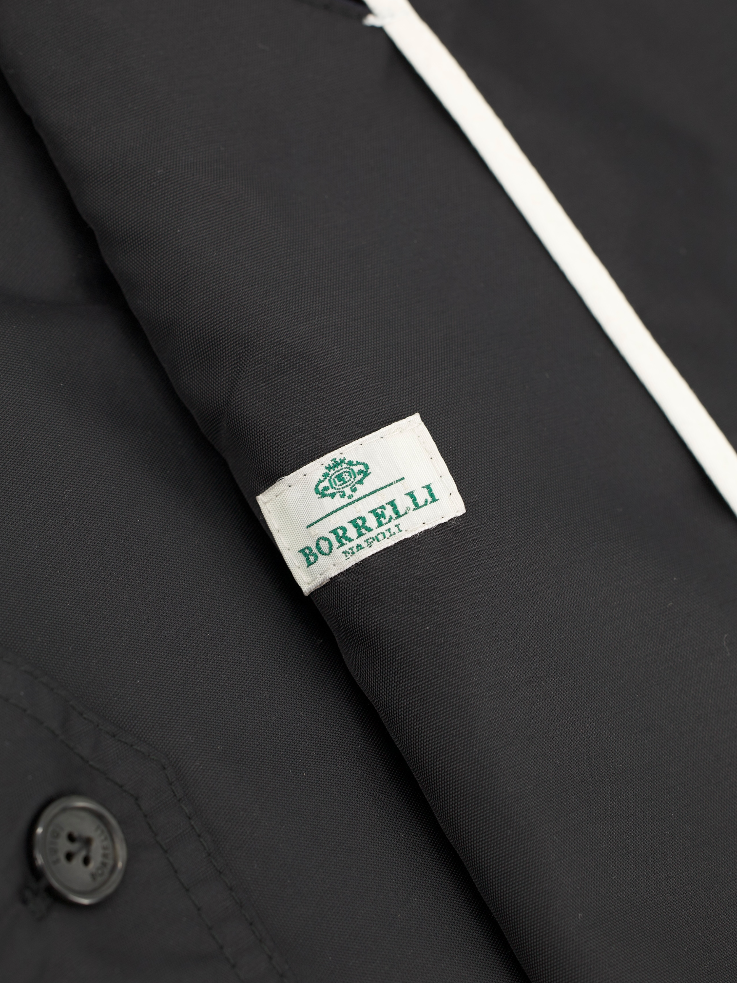Luigi Borrelli Black Weatherproof Sartorial Trenchcoat