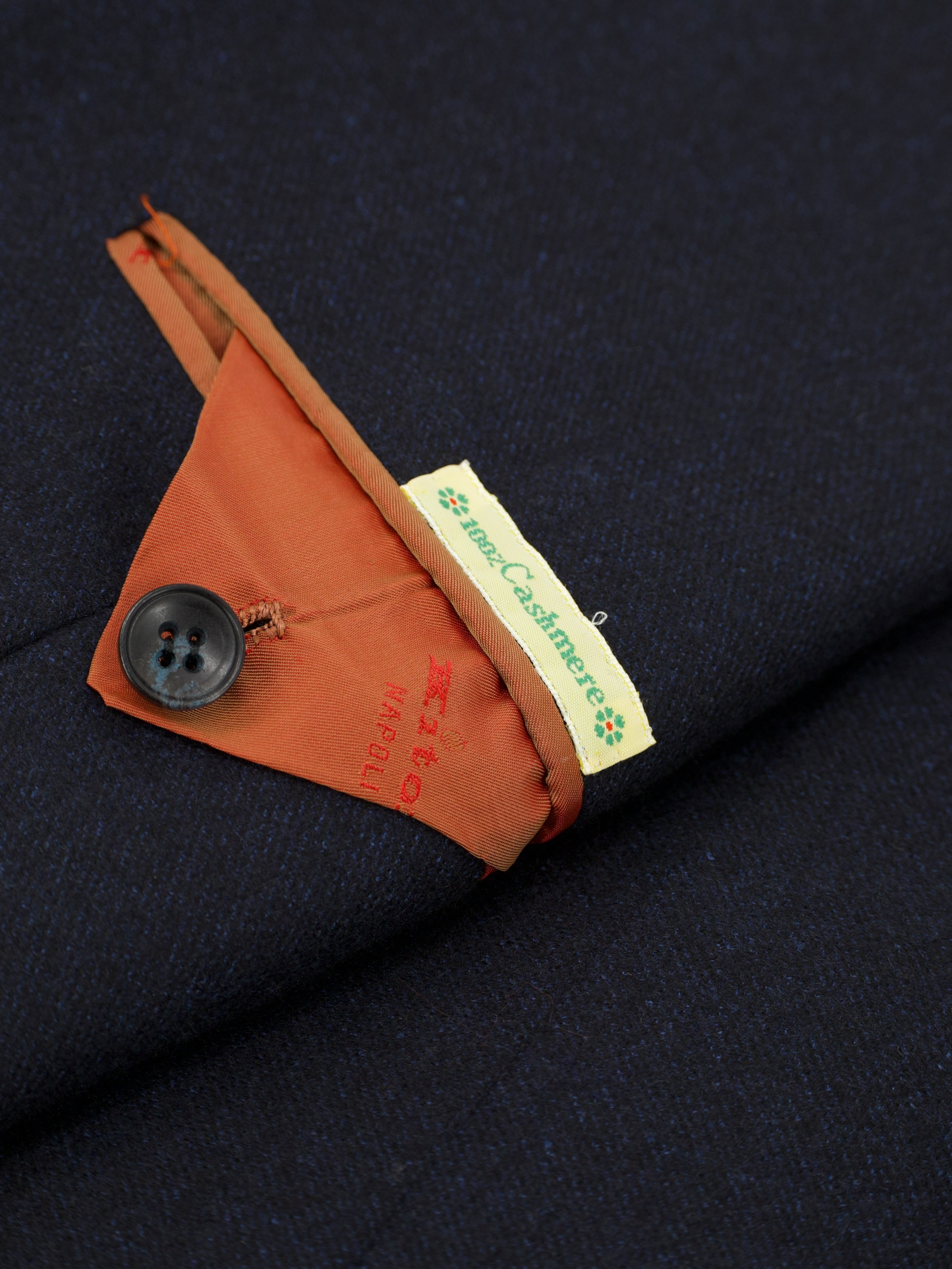 Kiton Navy Pure Cashmere Micro-Pattern Sartorial Winter Suit