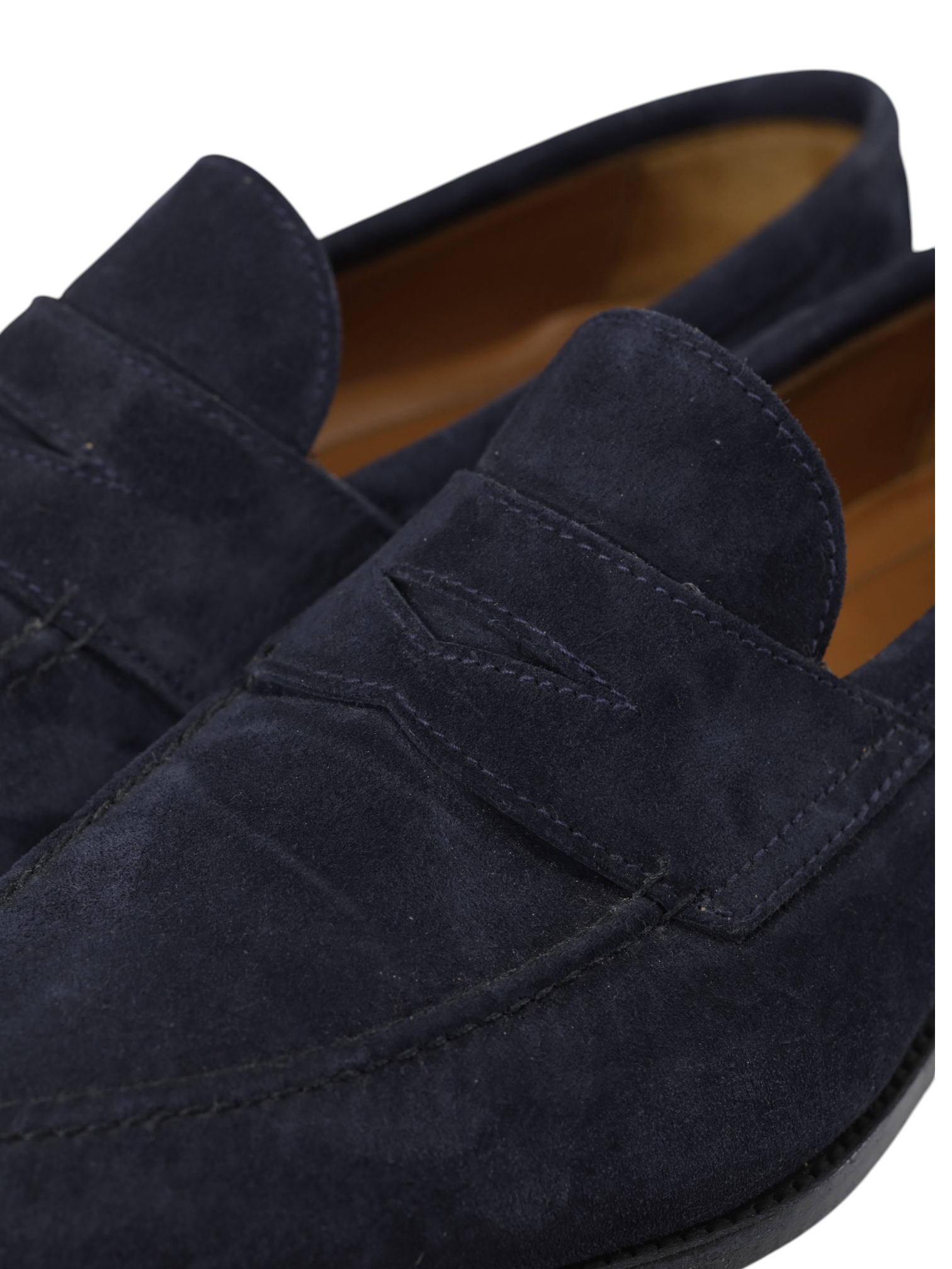 Bontoni Dark Blue Suede Principe Penny Loafer + Belt