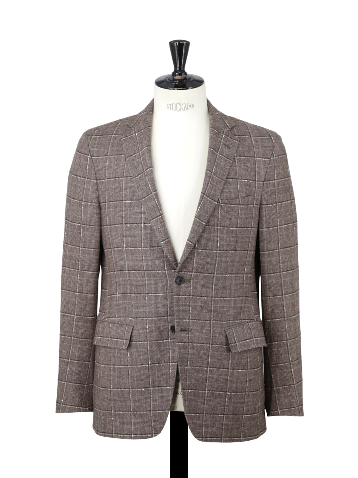Etro Milano Brown & White Checkered Bouclé Suit