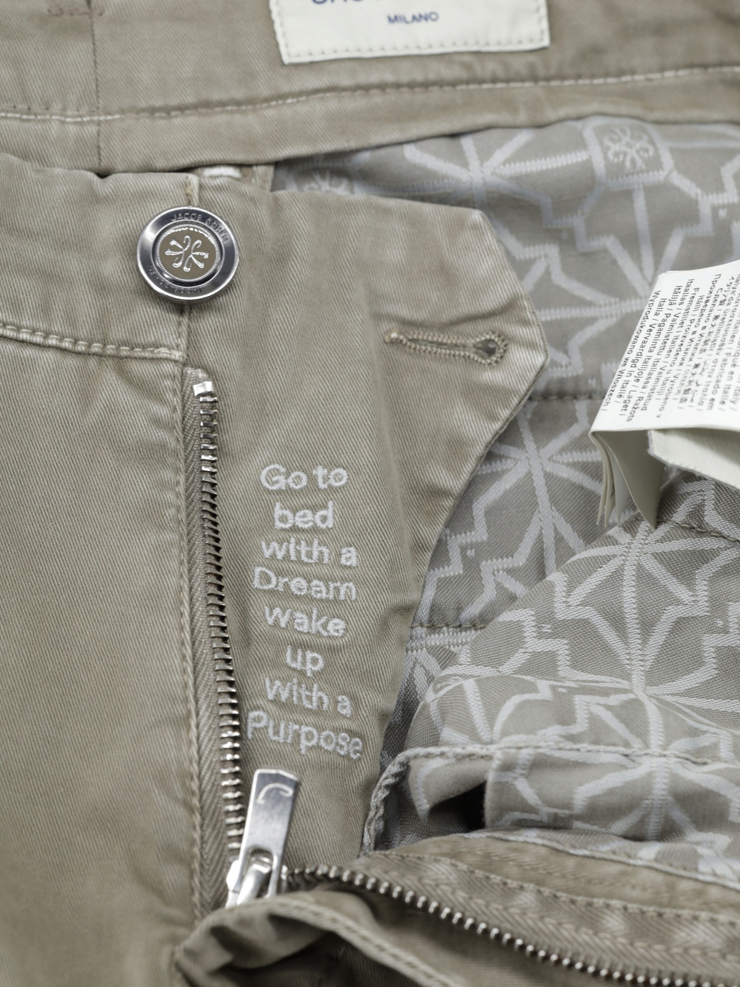 Jacob Cohen Olive Drab Cotton & Stretch 5-Pocket Bobby Chino