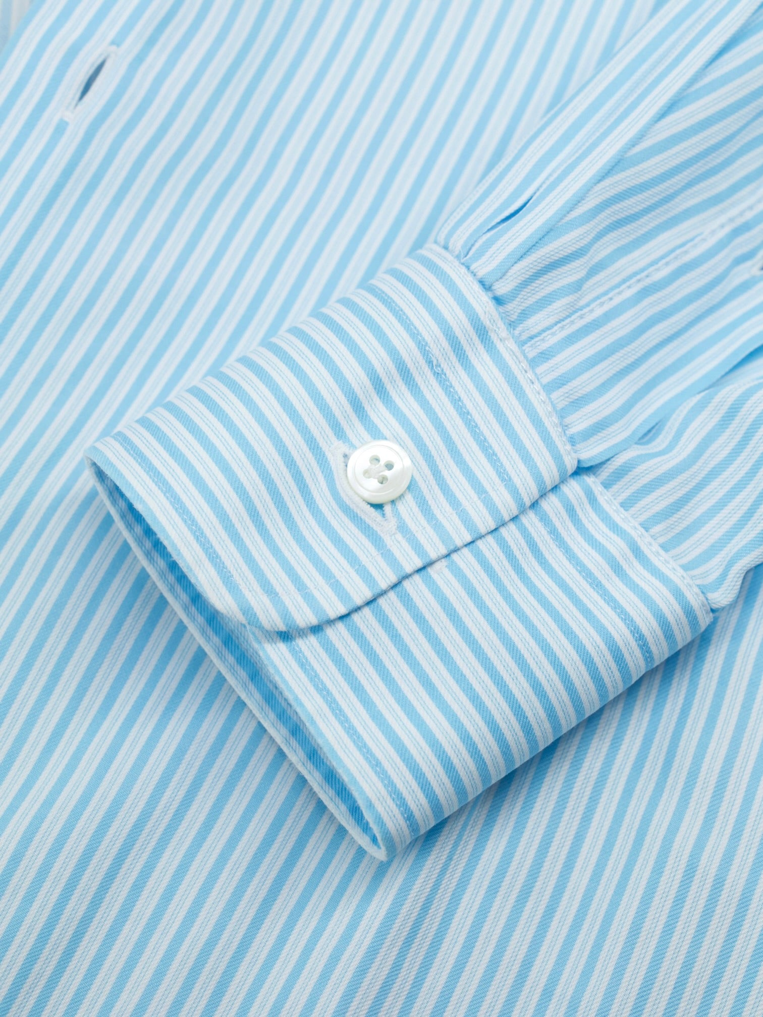 Finamore Turquoise & White Cotton Multi-Stripe Shirt