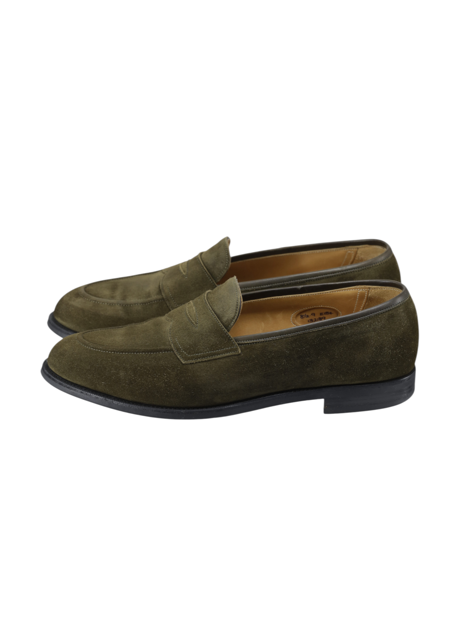 Edward Green Army Green Suede Piccadilly "E184" Penny Loafer