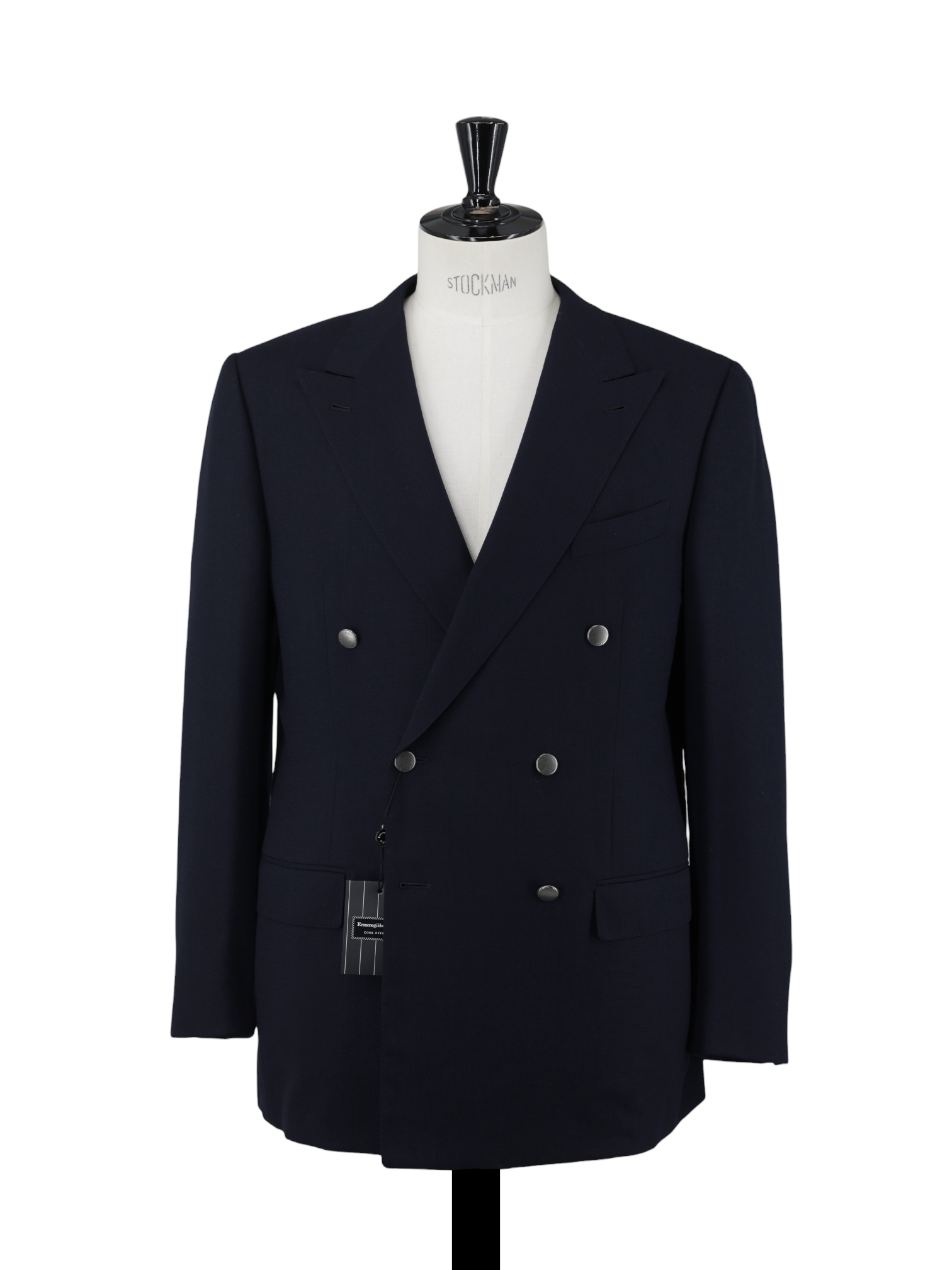 Ermenegildo Zegna Navy Double Breasted "Cool-Effect" Wool Mila Jacket