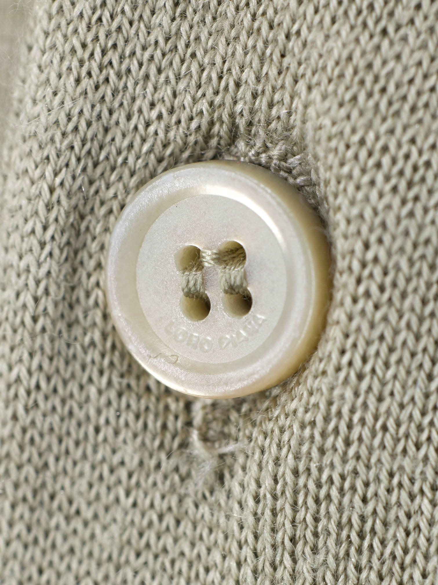 Loro Piana Muted Green Wool, Silk & Cashmere "Sottile" Polo