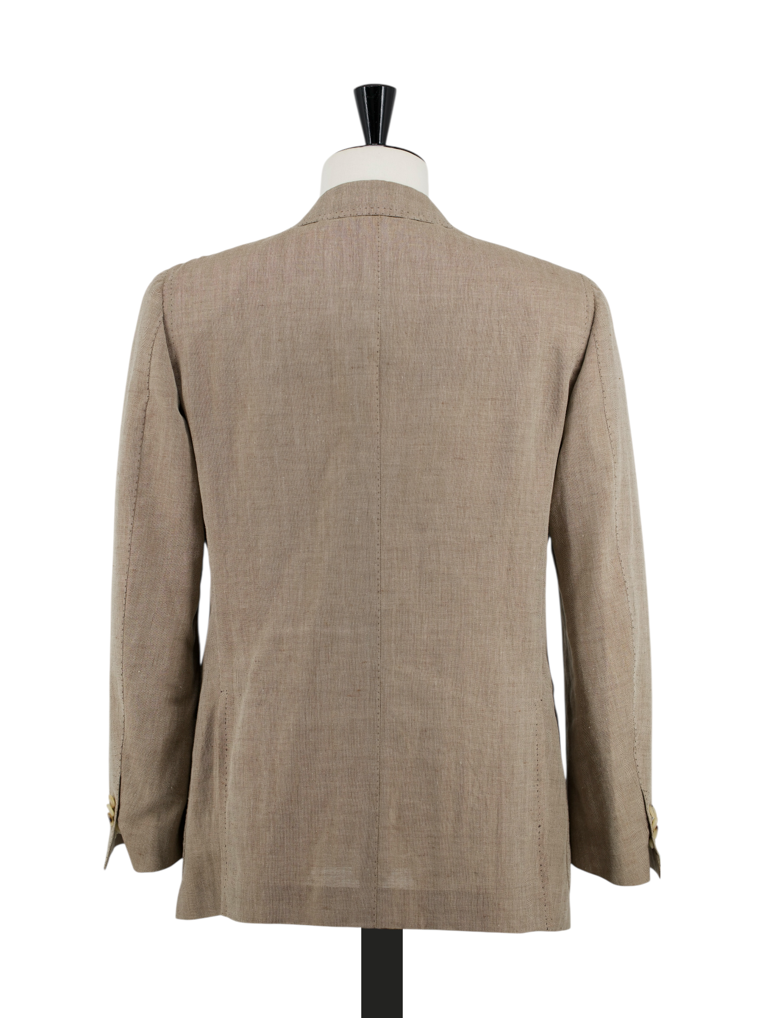 Cesare Attolini Light Brown Linen, Wool & Silk Herringbone Summer Jacket
