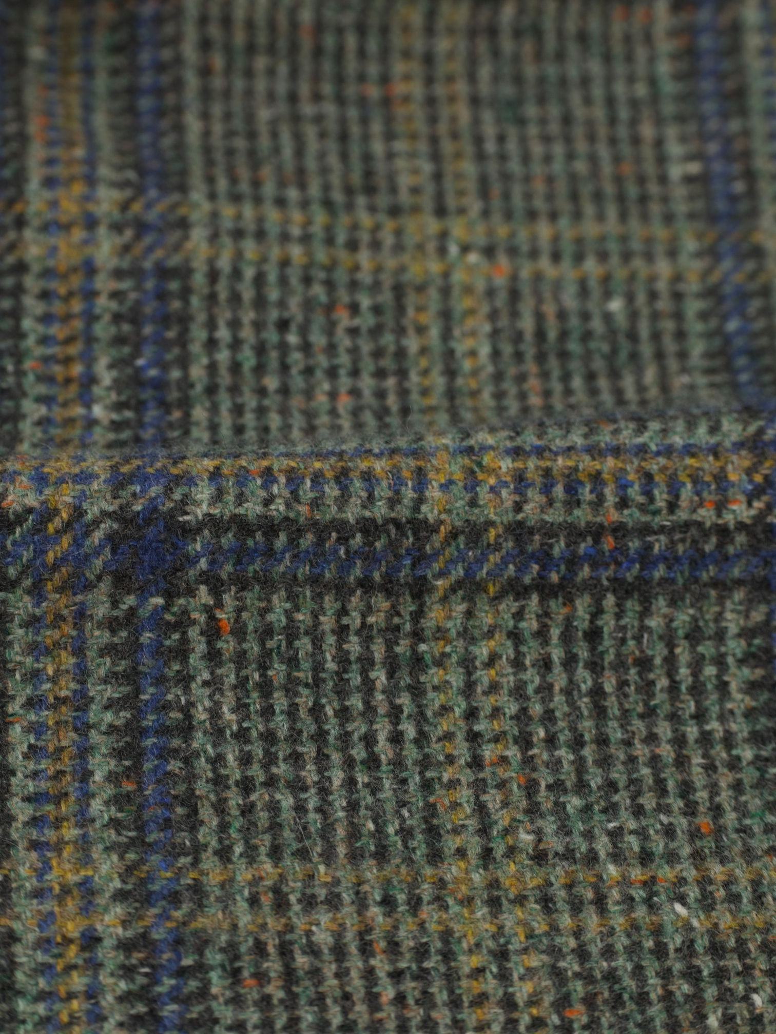 Cesare Attolini Sage Green Cashmere & Silk Donegal Overcheck Jacket