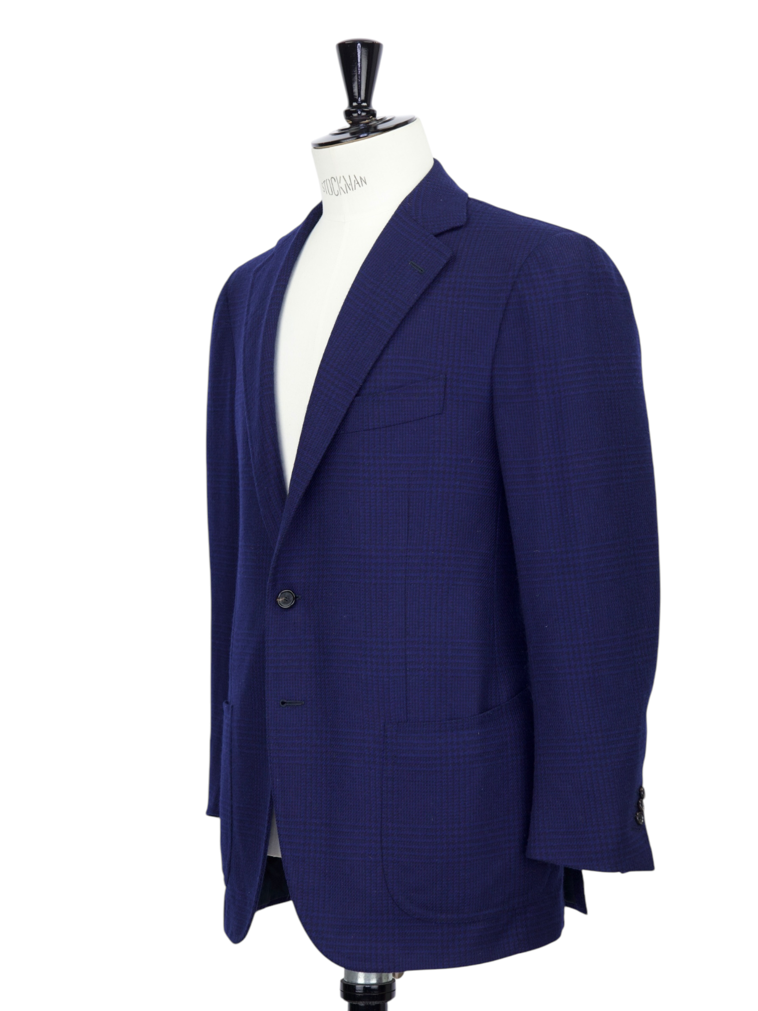 Cesare Attolini Blue Prince of Wales Check Cashmere Jacket