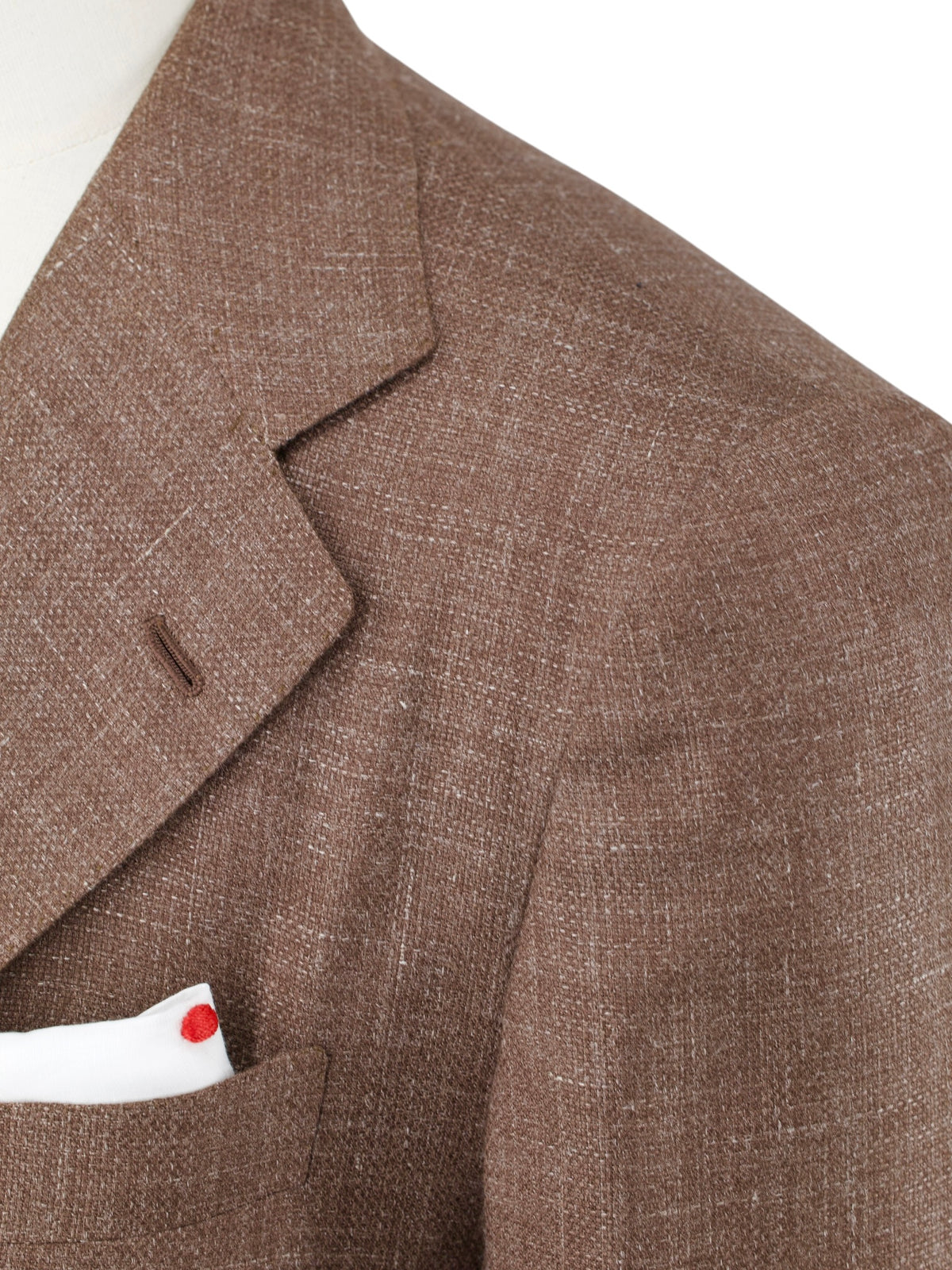 Kiton Pastel Brown Cashmere, Silk & Linen Melange Summer Jacket