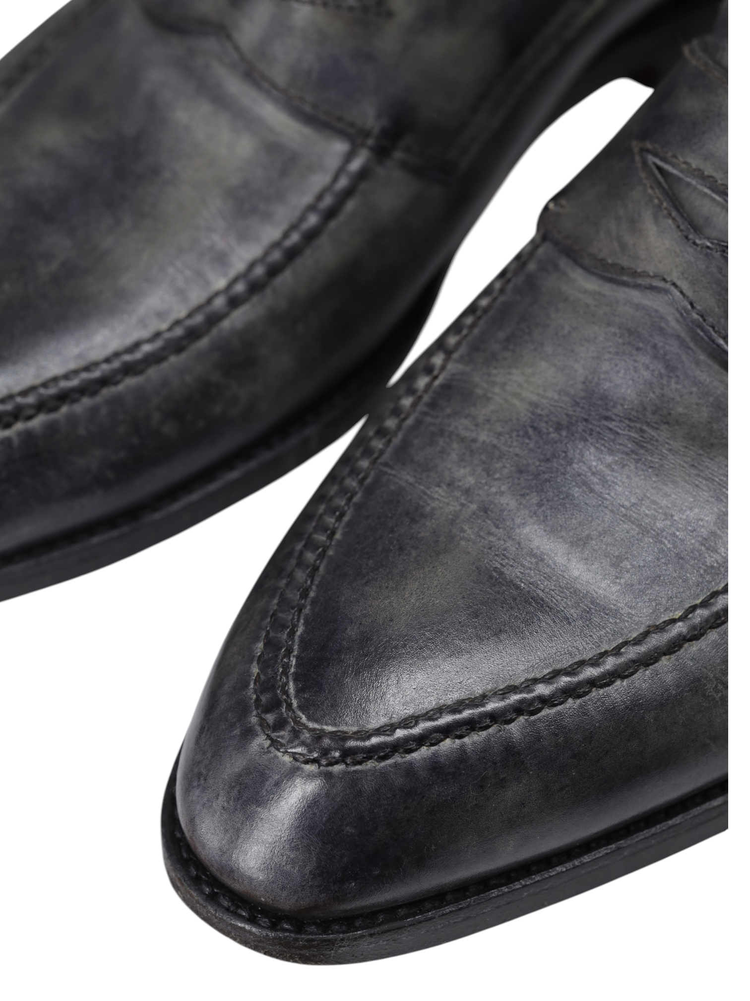 Bontoni Grey Museum-Calf Principe Penny Loafer + Crocodile Belt