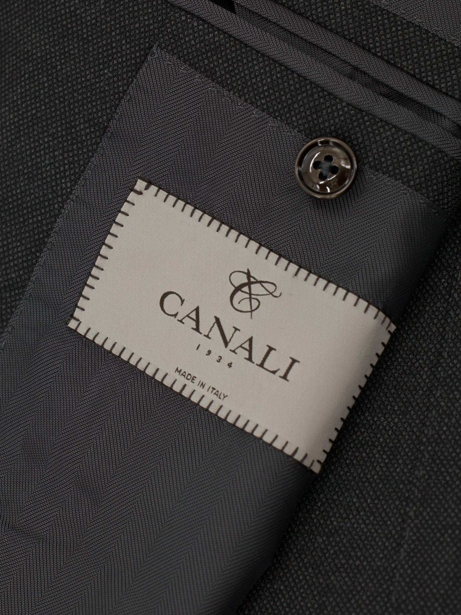 Canali Dark Grey Pure Cashmere "Travel" Birdseye Suit