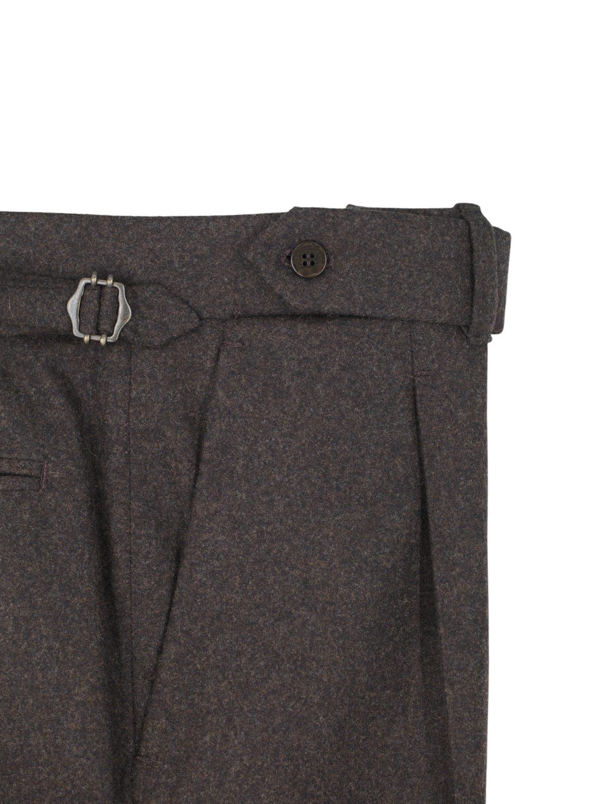 Sartoria Voglio Brown Zignone Vintage Flannel-Wool Sartorial Trousers