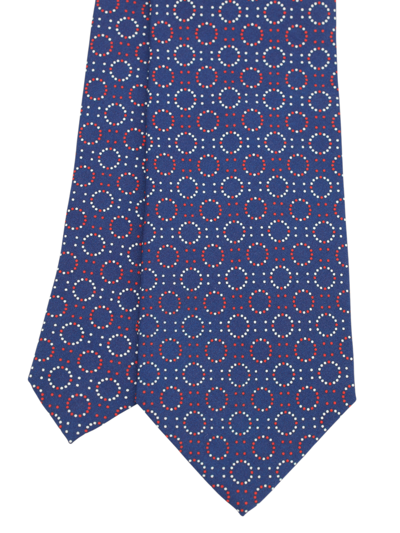 Cesare Attolini Blue & Red Silk Geometric Tie