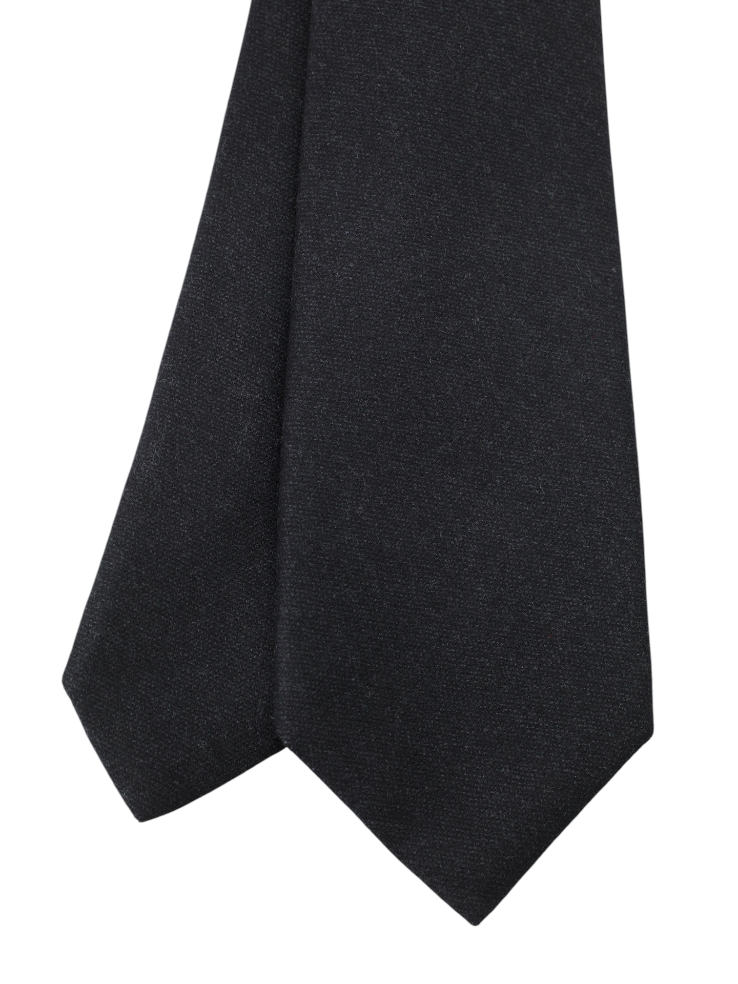 Kiton 5-Fold Dark Grey Wool, Cashmere & Stretch Tie