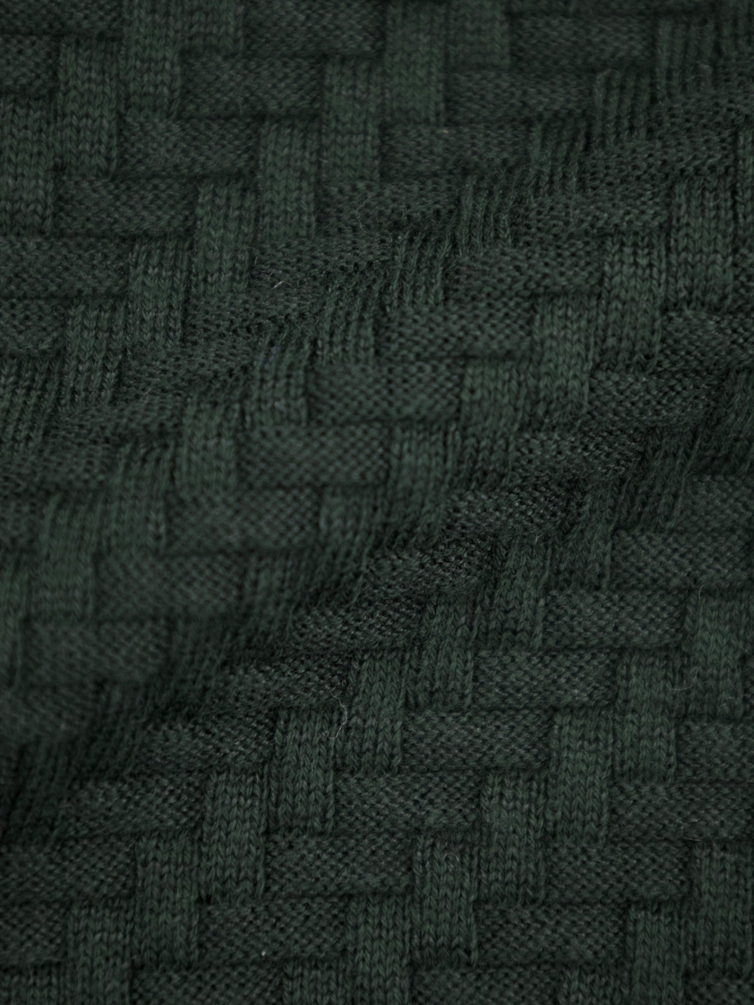 Brioni Forest Green Cotton, Silk & Cashmere Trama Weave Long Sleeve Polo