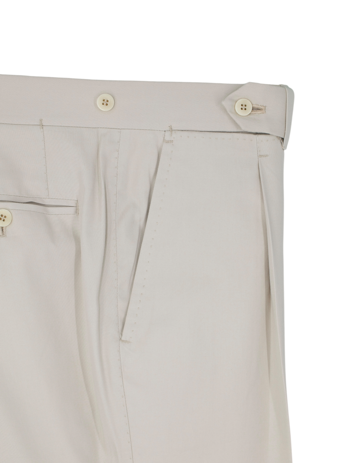 Sartoria Voglio Stone Grey Holland & Sherry Cotton Twill Sartorial Trousers