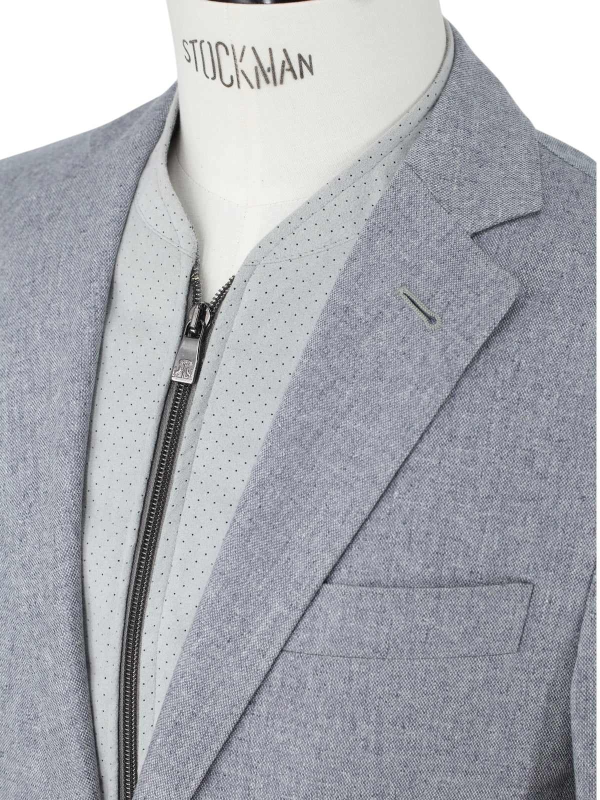 Corneliani Grey Pure Silk & Suede-Front Vespa Jacket