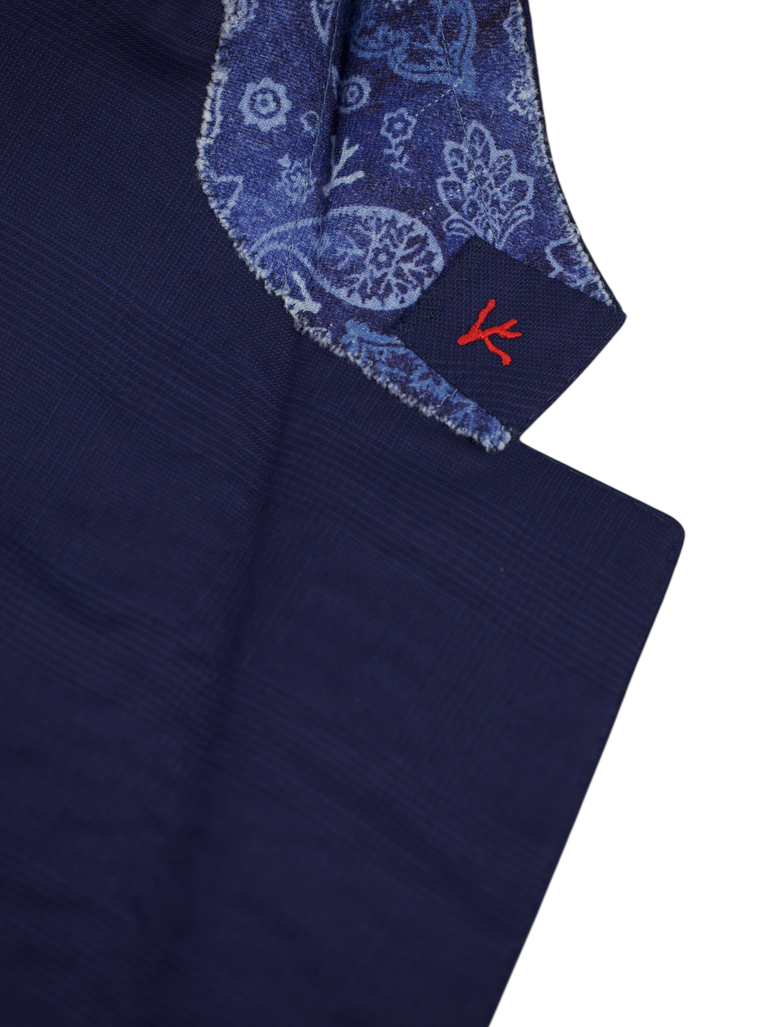 Isaia Dark Blue Super 130's Prince of Wales Jacket