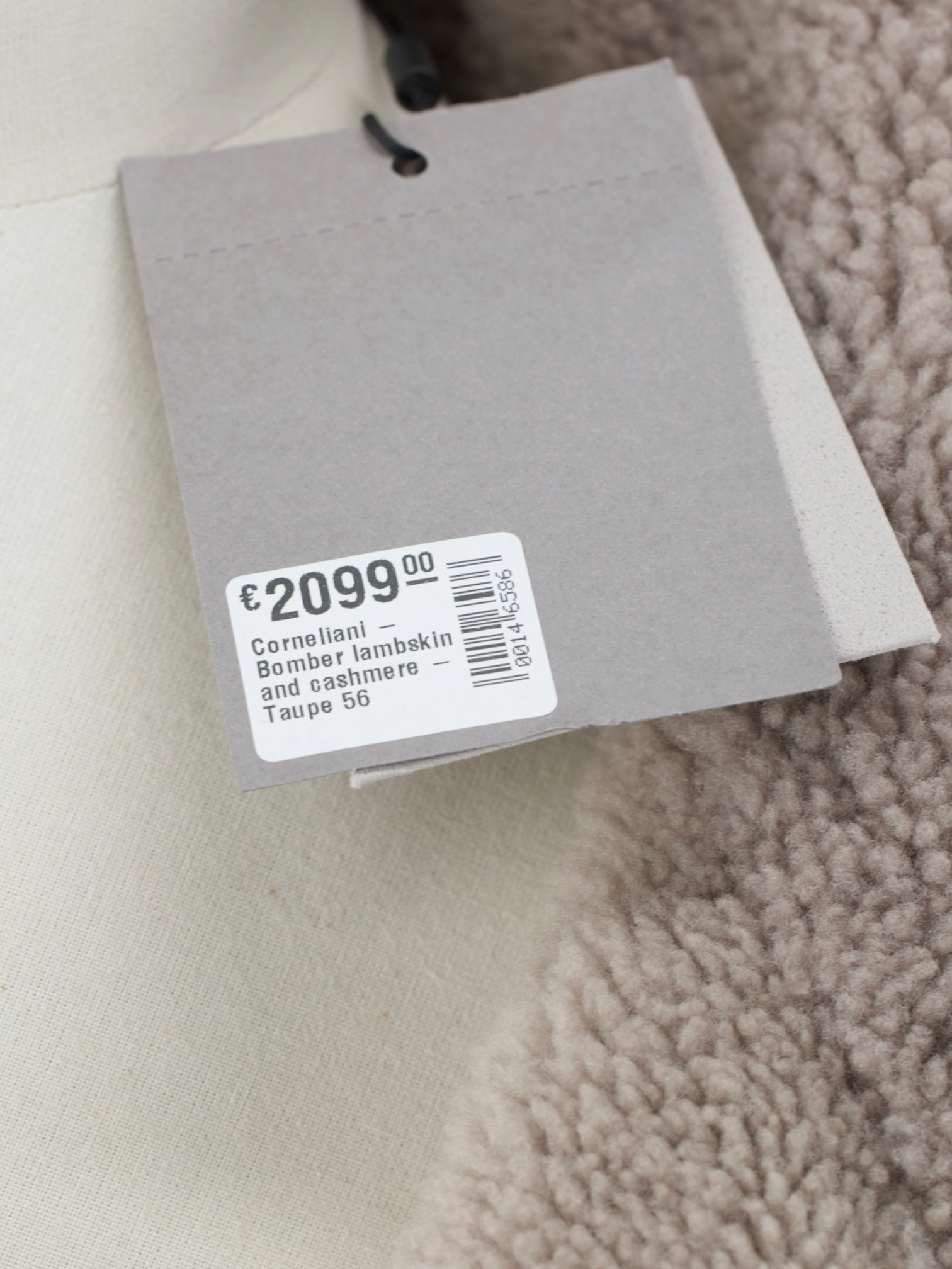 Corneliani Taupe Lambskin & Knitted Wool-Cashmere Bomber Jacket