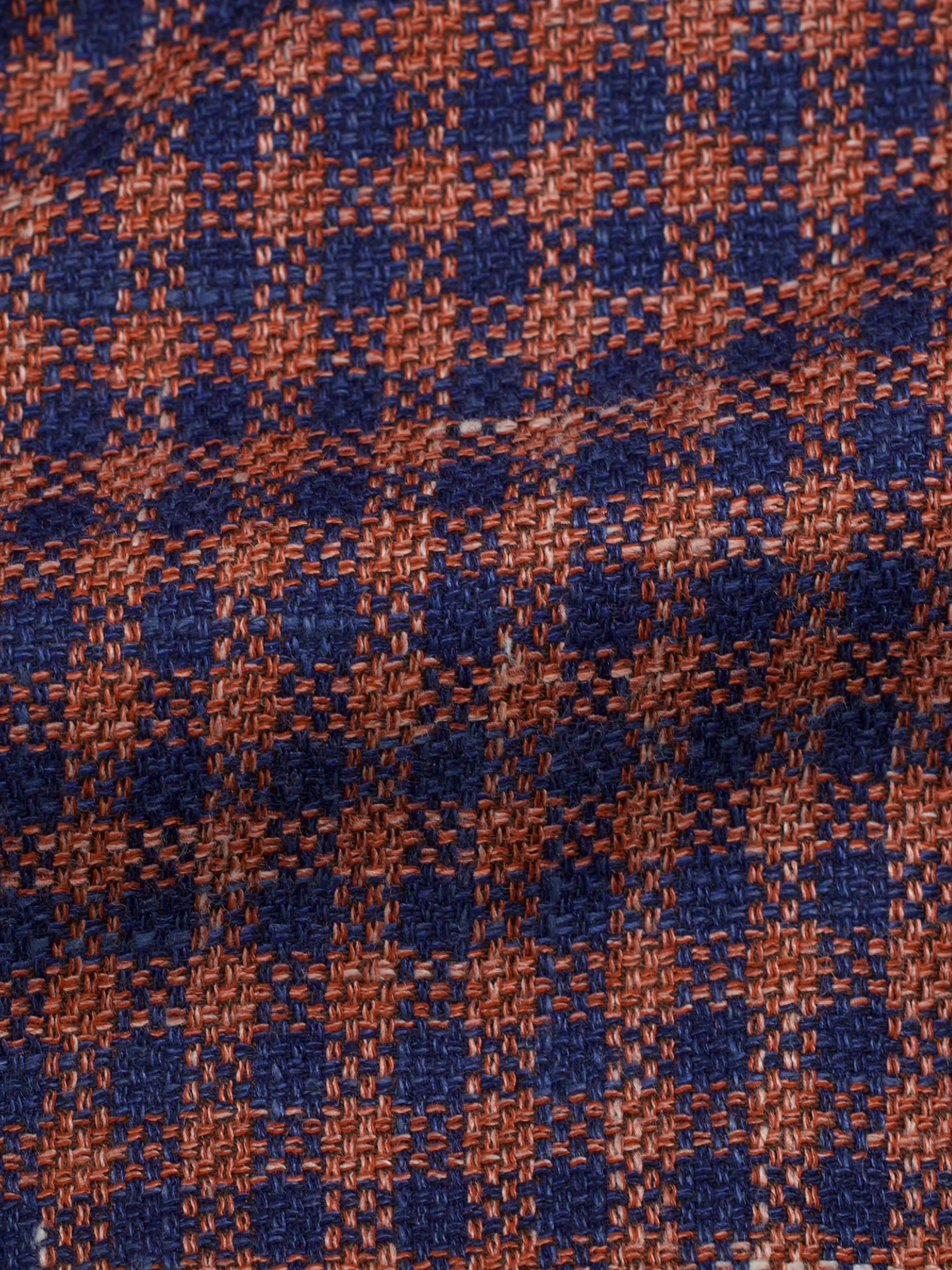 Kiton Dark Blue & Red Cashmere, Wool, Silk, Linen & Stretch Gingham Jacket